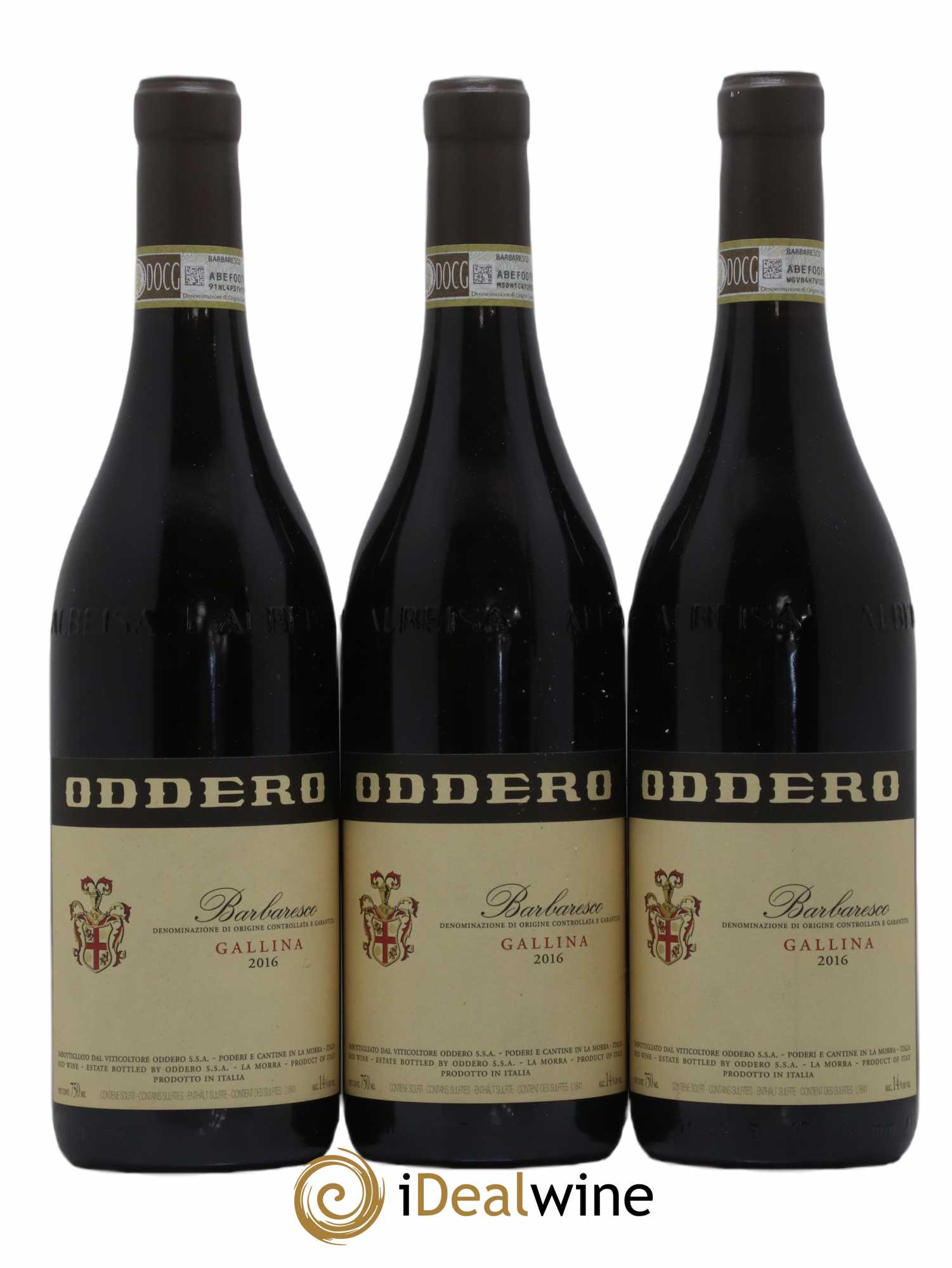 Barbaresco DOCG Oddero Gallina 2016 - Lot of 3 bottles - 0