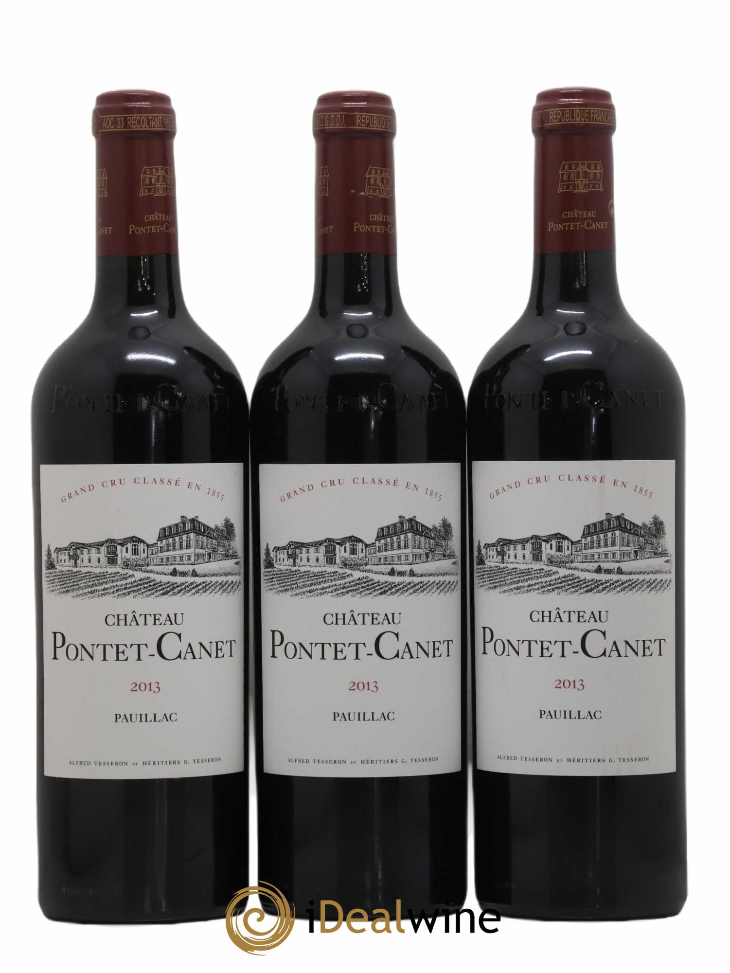 Château Pontet Canet 5ème Grand Cru Classé 2013 - Lot de 3 bouteilles - 0