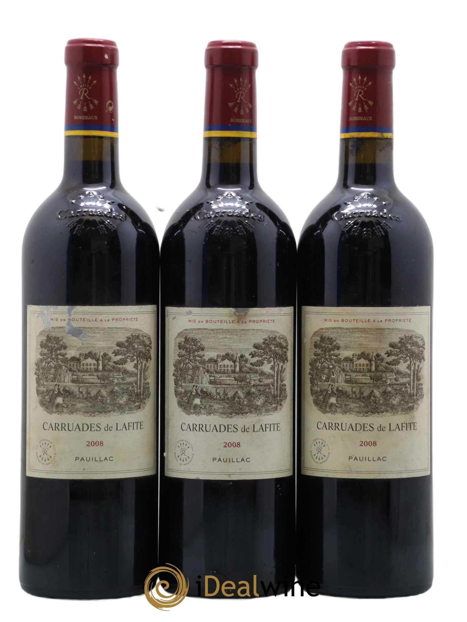 Carruades de Lafite Rothschild Second Vin 2008 - Lot de 3 bouteilles - 0