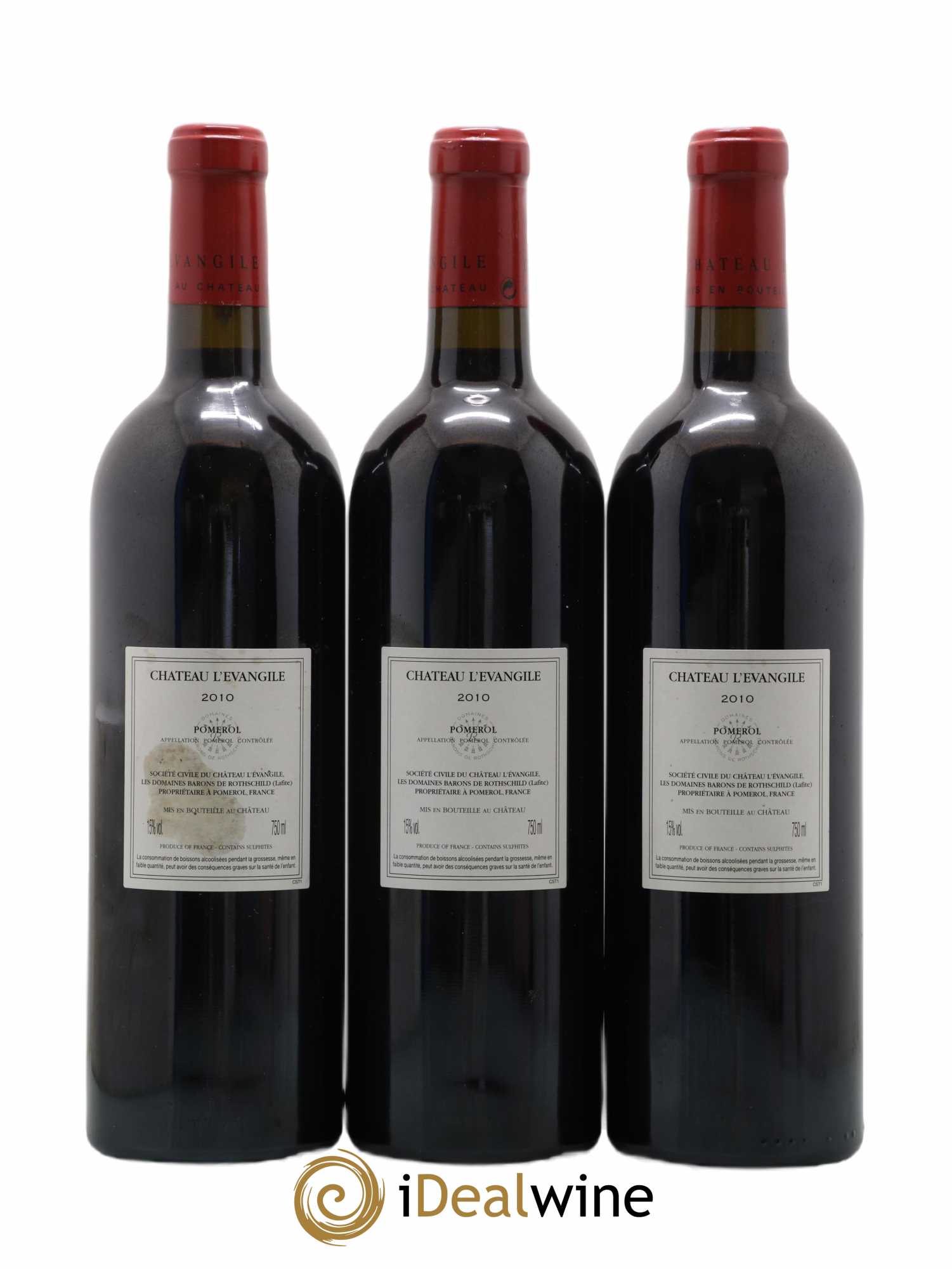 Château l' Évangile 2010 - Lot de 3 bouteilles - 1