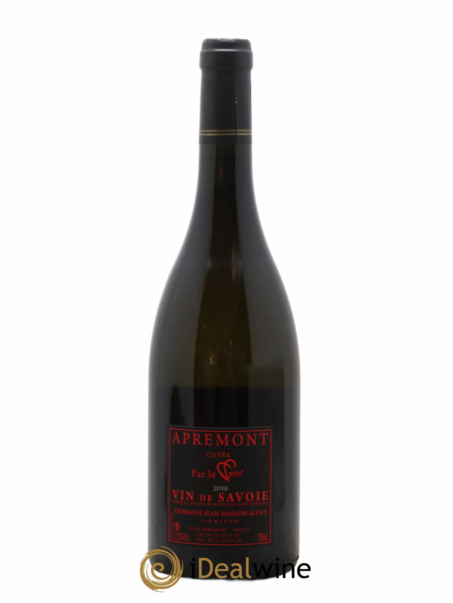 Vin de Savoie Apremont cuvée par le coeur Domaine Jean Masson 2018 - Lot de 1 bouteille - 1