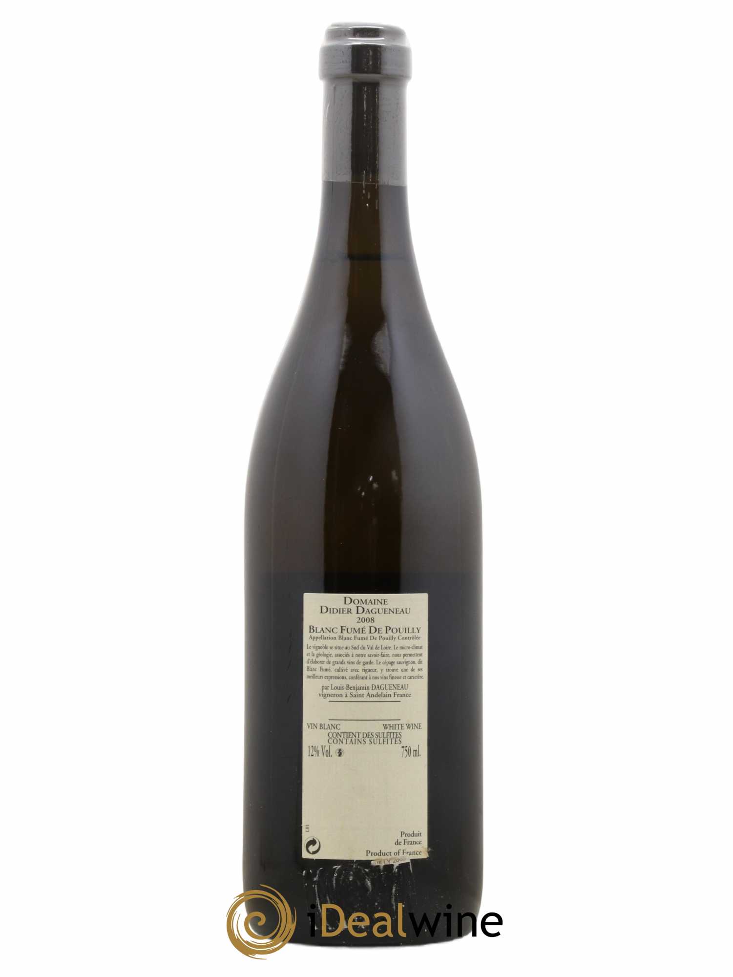 Pouilly-Fumé Blanc Fumé de Pouilly Dagueneau (Domaine Didier - Louis-Benjamin) 2008 - Lot de 1 bouteille - 1