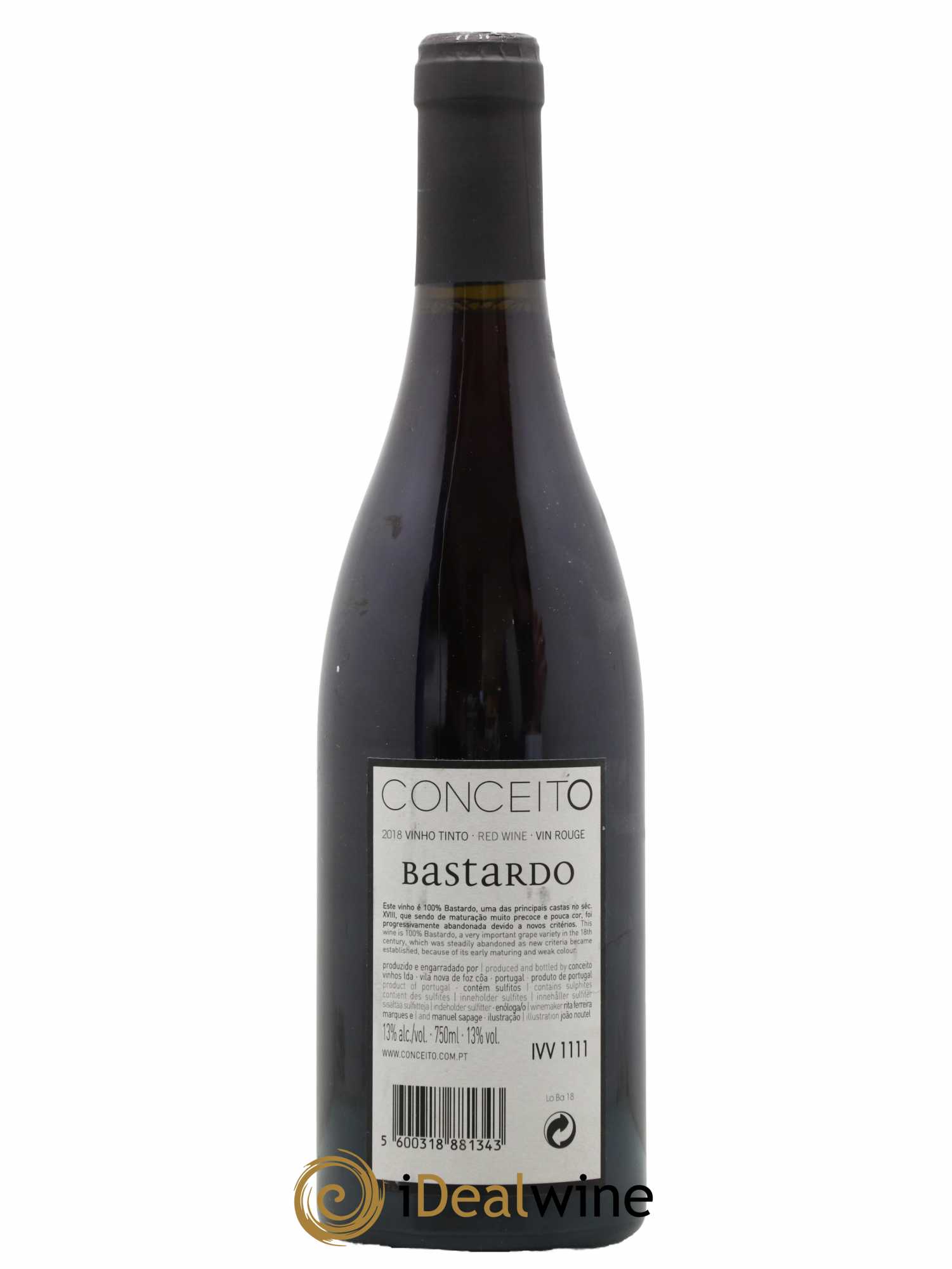 Portugal Bastardo Conceito wines 2018 - Lot de 1 bouteille - 1