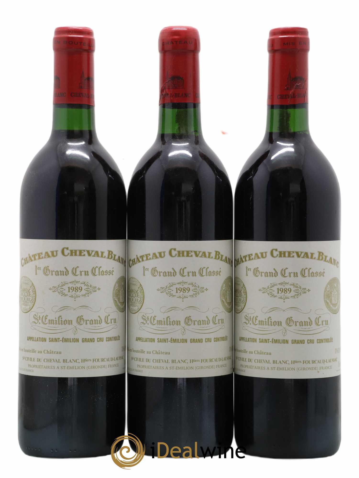 Château Cheval Blanc 1er Grand Cru Classé A 1989 - Lot de 3 bouteilles - 0