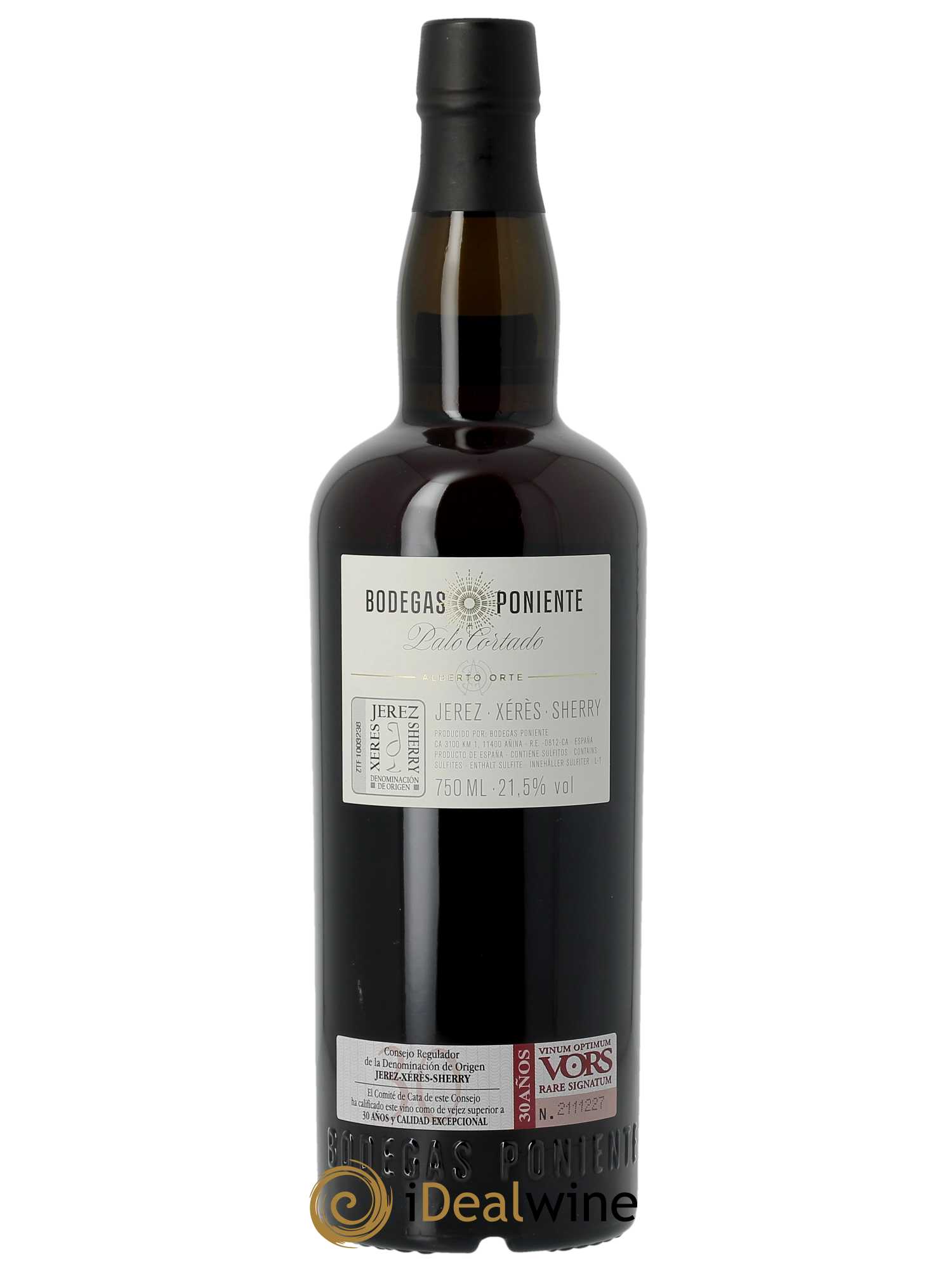 Jerez Palo Cortado Saca 1/22 Bodegas Poniente Alberto Orte - Lotto di 1 bottiglia - 1