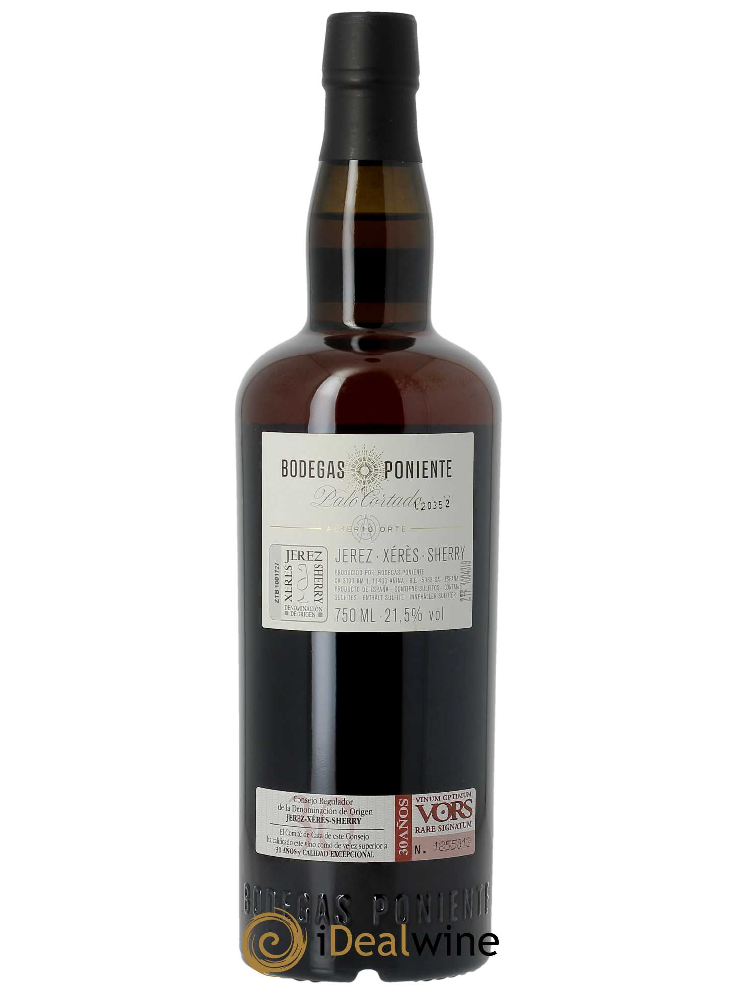 Jerez Palo Cortado NV 1/20 Bodegas Poniente Alberto Orte - Lot of 1 bottle - 1
