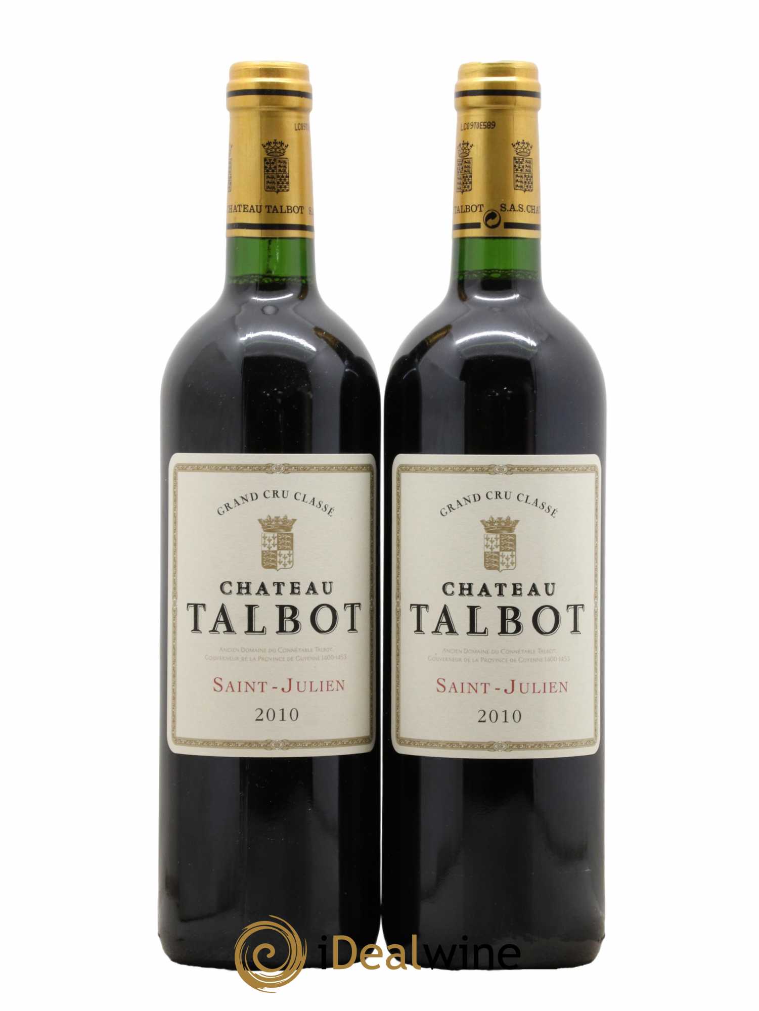 Château Talbot 4ème Grand Cru Classé 2010 - Lot de 2 bouteilles - 0