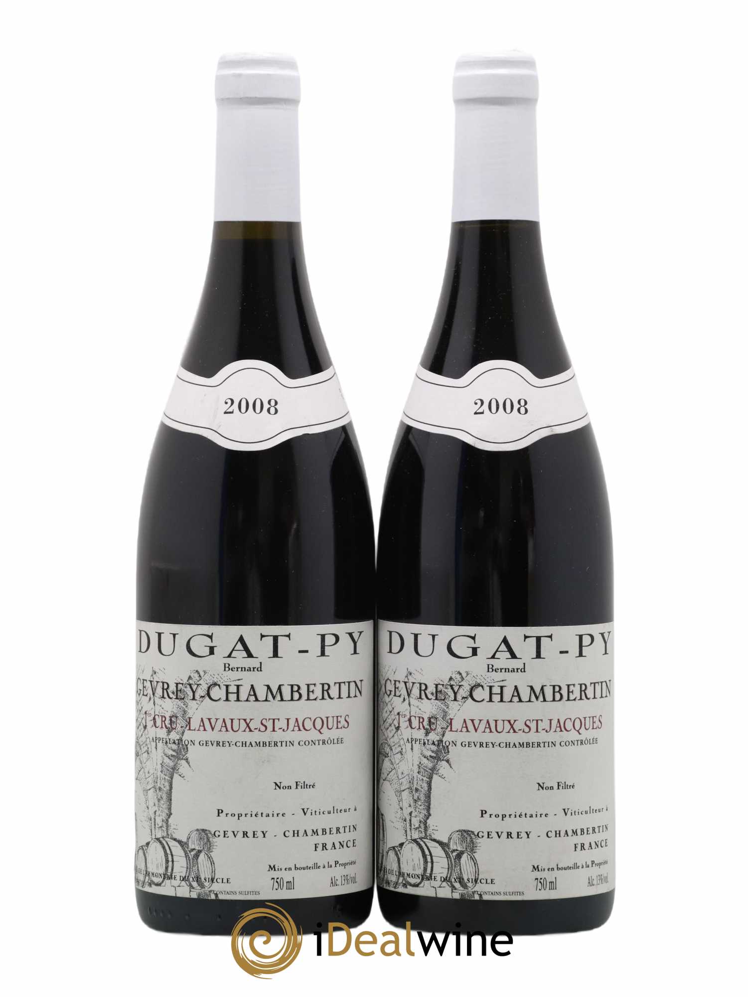 Gevrey-Chambertin 1er Cru Lavaux Saint Jacques Dugat-Py 2008 - Lot de 2 bouteilles - 0