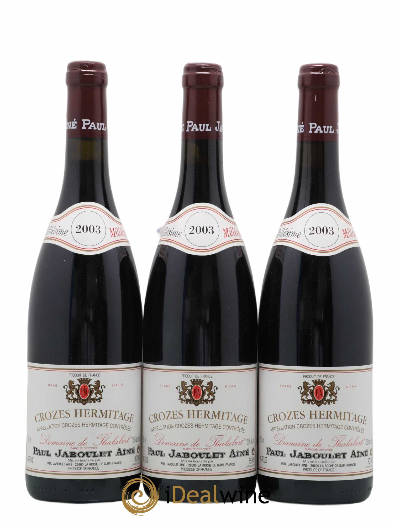Crozes-Hermitage Domaine de Thalabert Paul Jaboulet Ainé 2003 - Lot de 3 bouteilles - 0