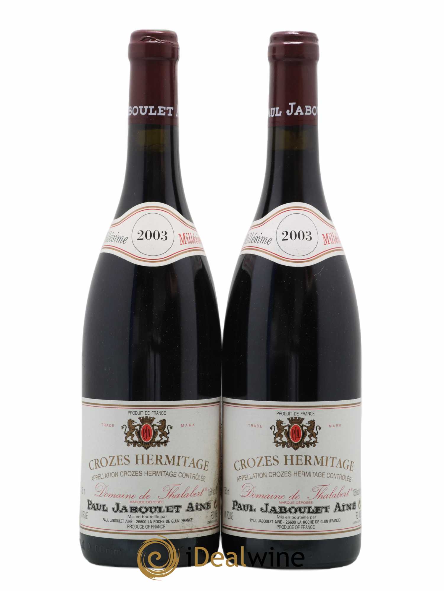 Crozes-Hermitage Domaine de Thalabert Paul Jaboulet Ainé 2003 - Lot de 2 bouteilles - 0
