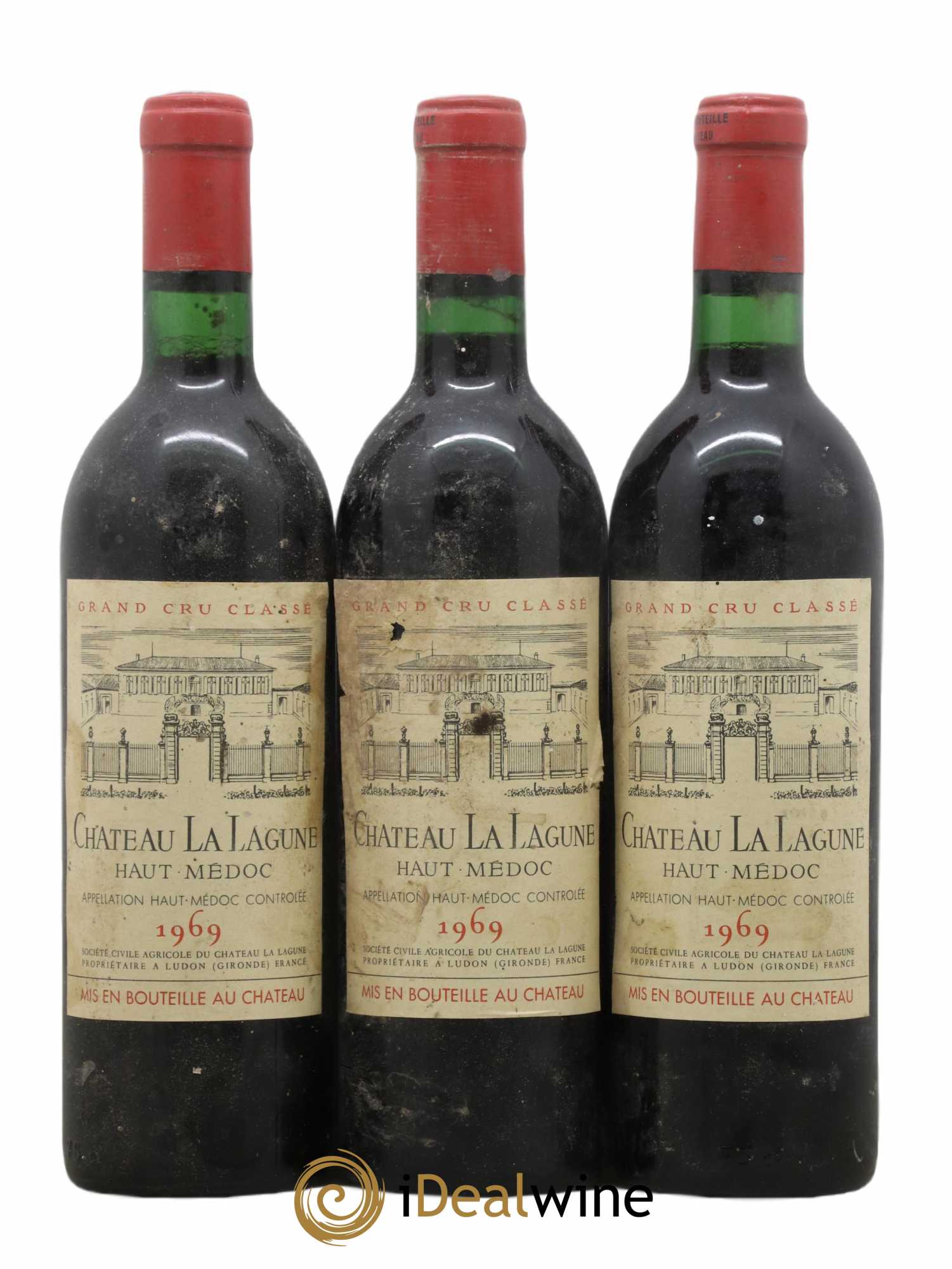 Château la Lagune 3ème Grand Cru Classé 1969 - Lot de 3 bouteilles - 0