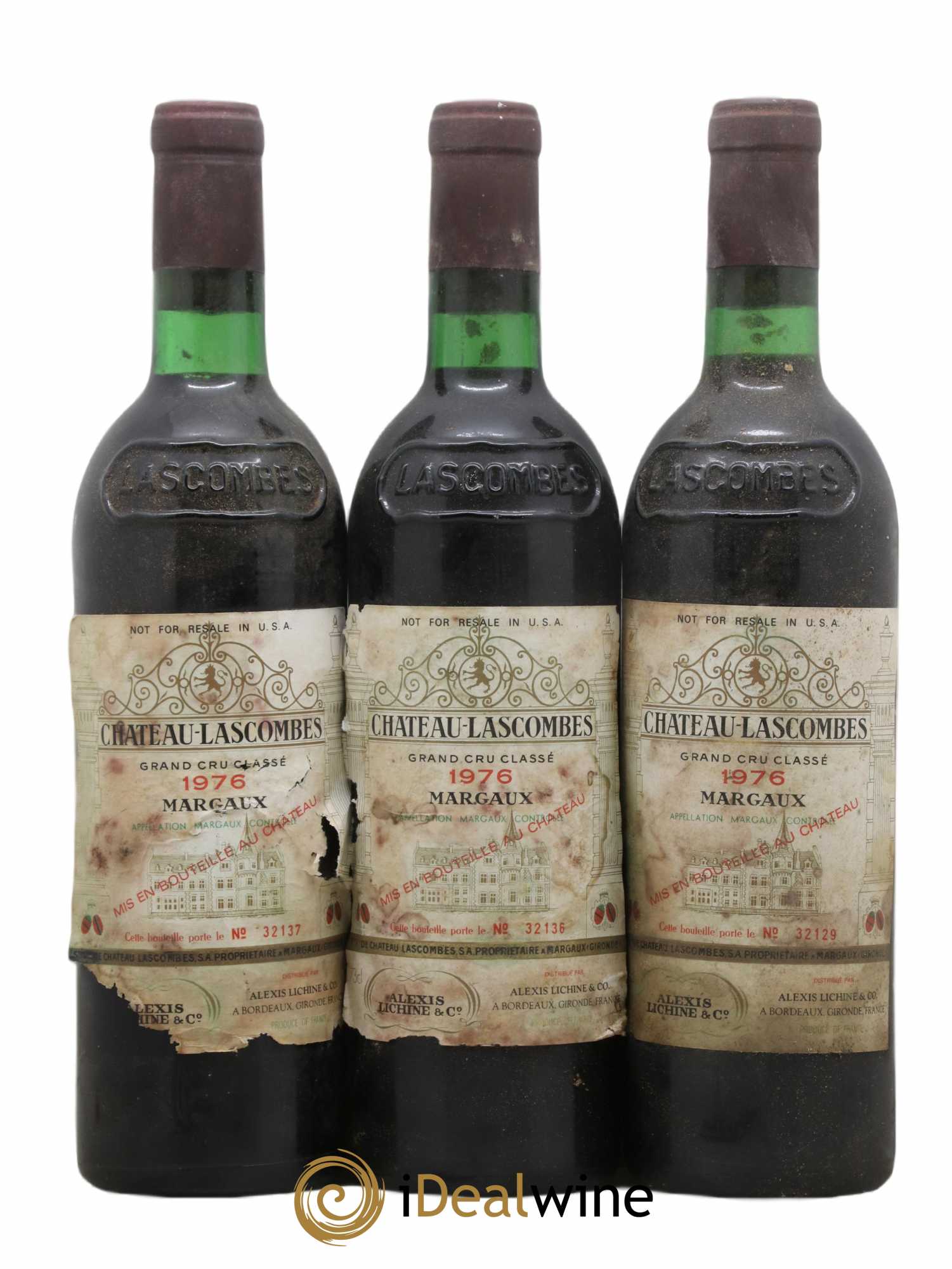 Château Lascombes 2ème Grand Cru Classé 1976 - Lot de 3 bouteilles - 0