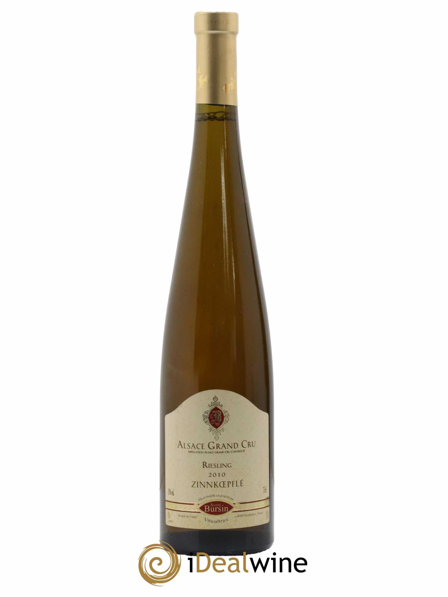 Alsace Riesling Grand Cru Zinnkoepflé Agathe Bursin 2010 - Lot de 1 bouteille - 0