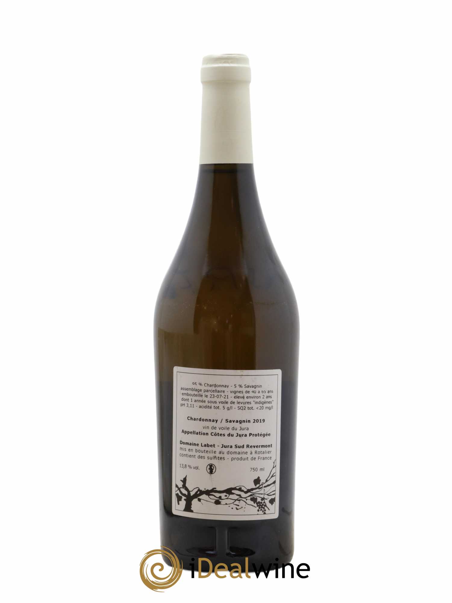 Côtes du Jura Vin de Voile Chardonnay-Savagnin cuvée de garde Romain - Julien - Charline Labet 2019 - Lot de 1 bouteille - 1