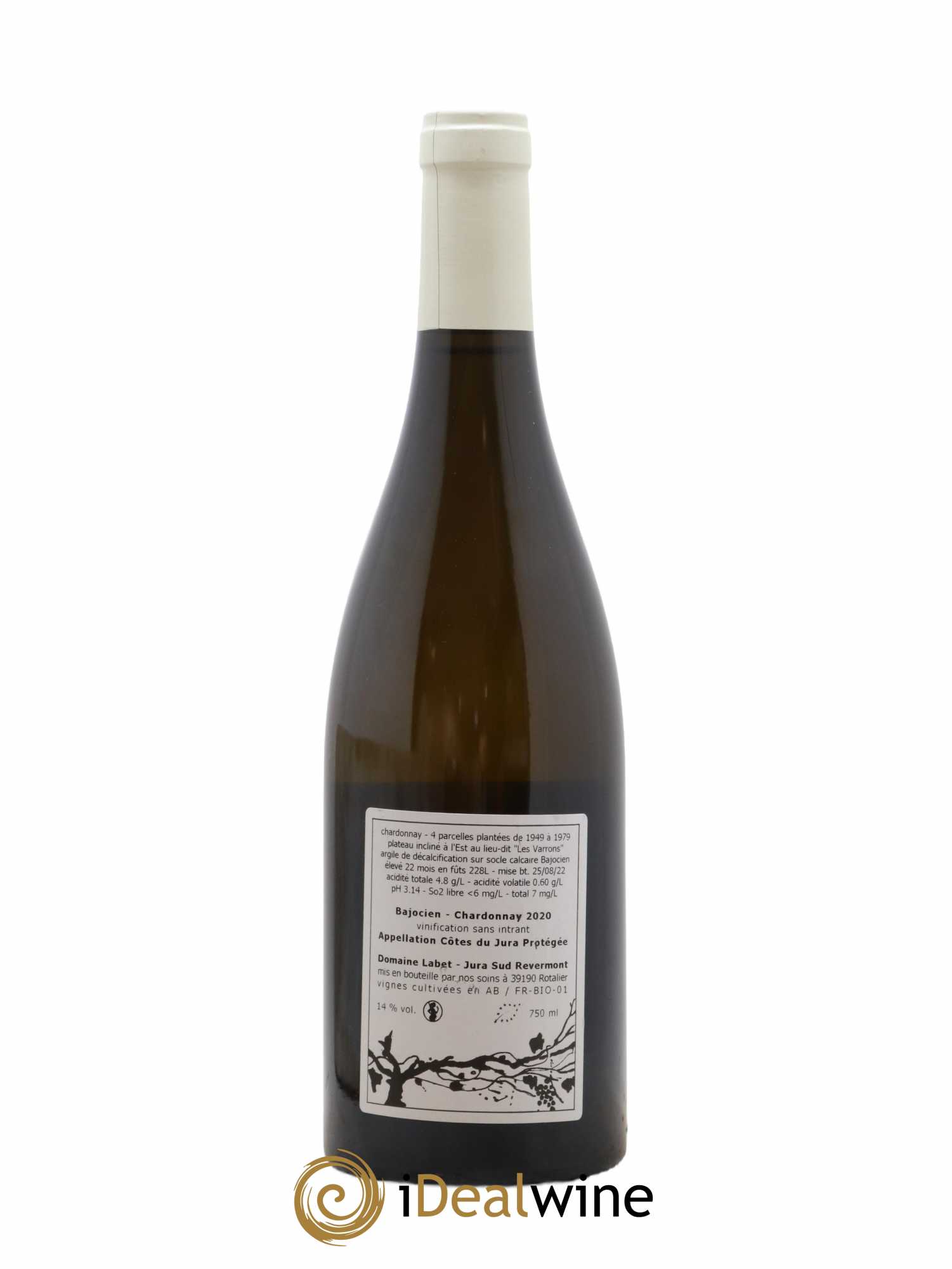 Côtes du Jura Chardonnay Bajocien Romain - Julien - Charline Labet 2020 - Lot de 1 bouteille - 1