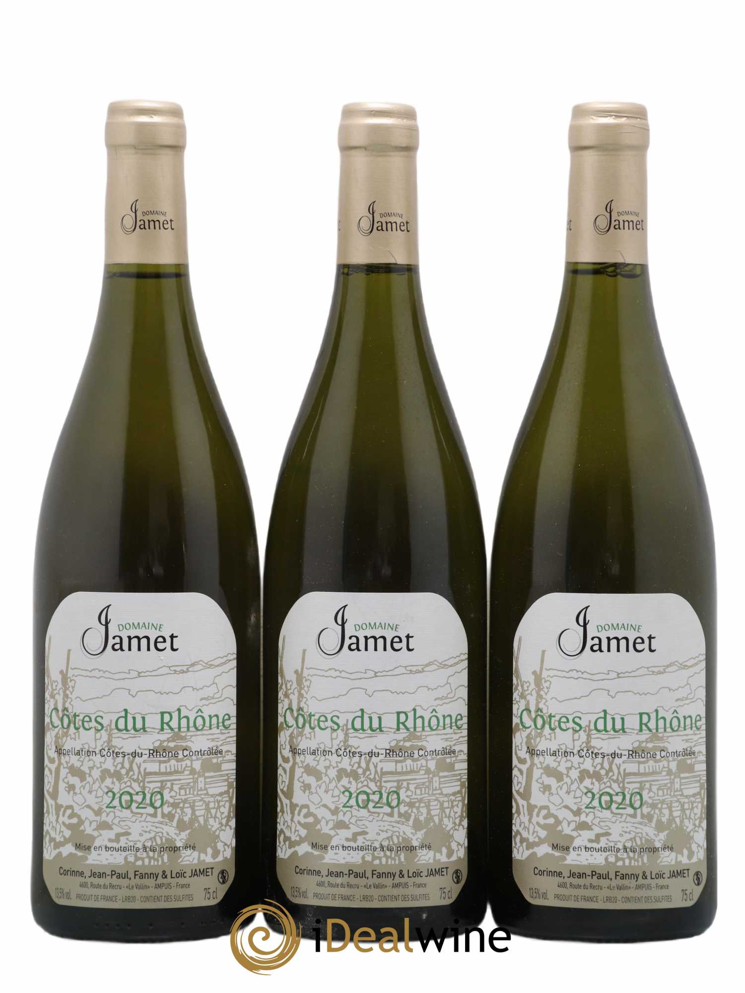 Côtes-du-Rhône Jamet (Domaine) 2020 - Lot de 3 bouteilles - 0