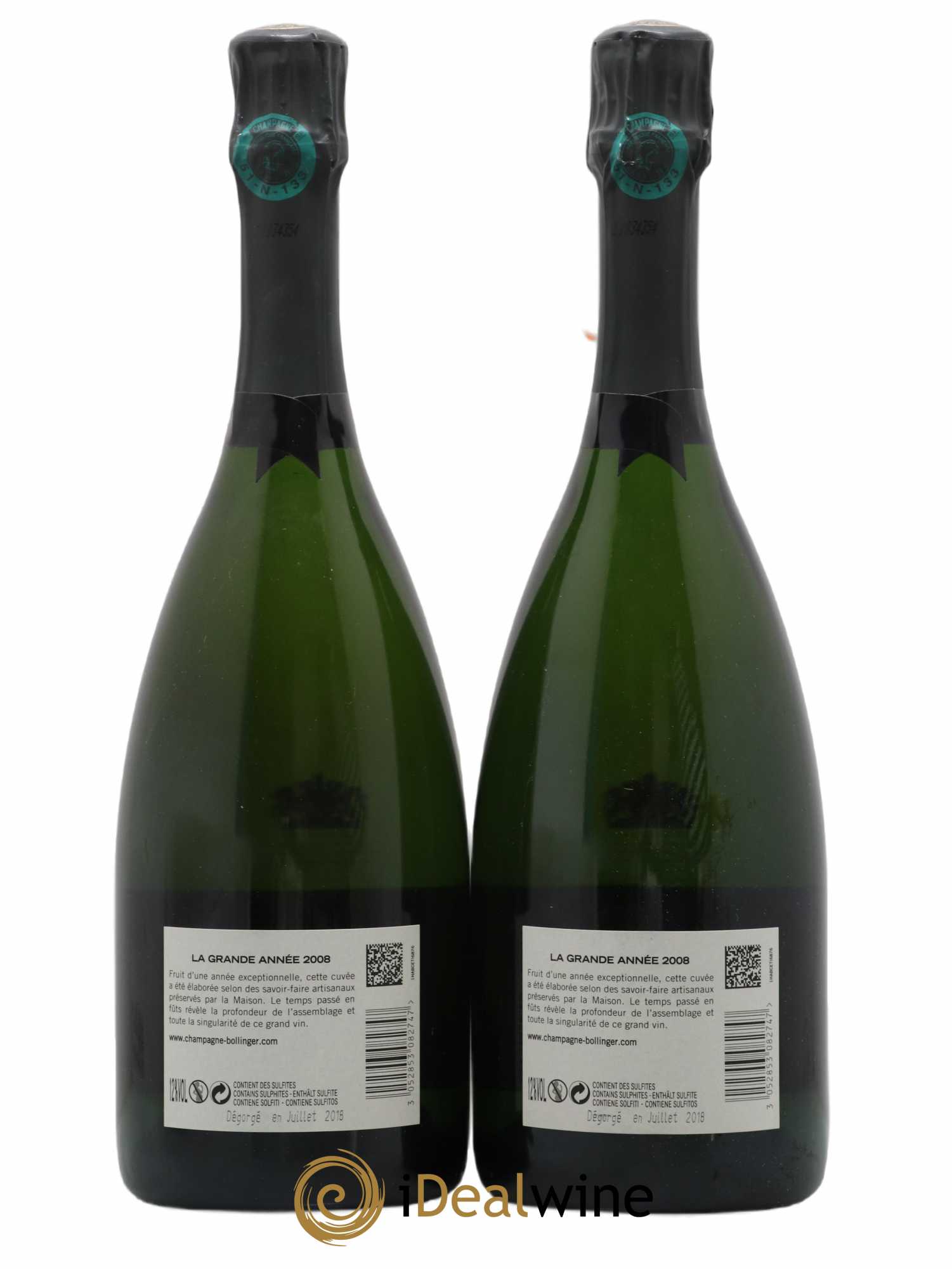 Grande Année Brut Bollinger 2008 - Posten von 2 Flaschen - 1