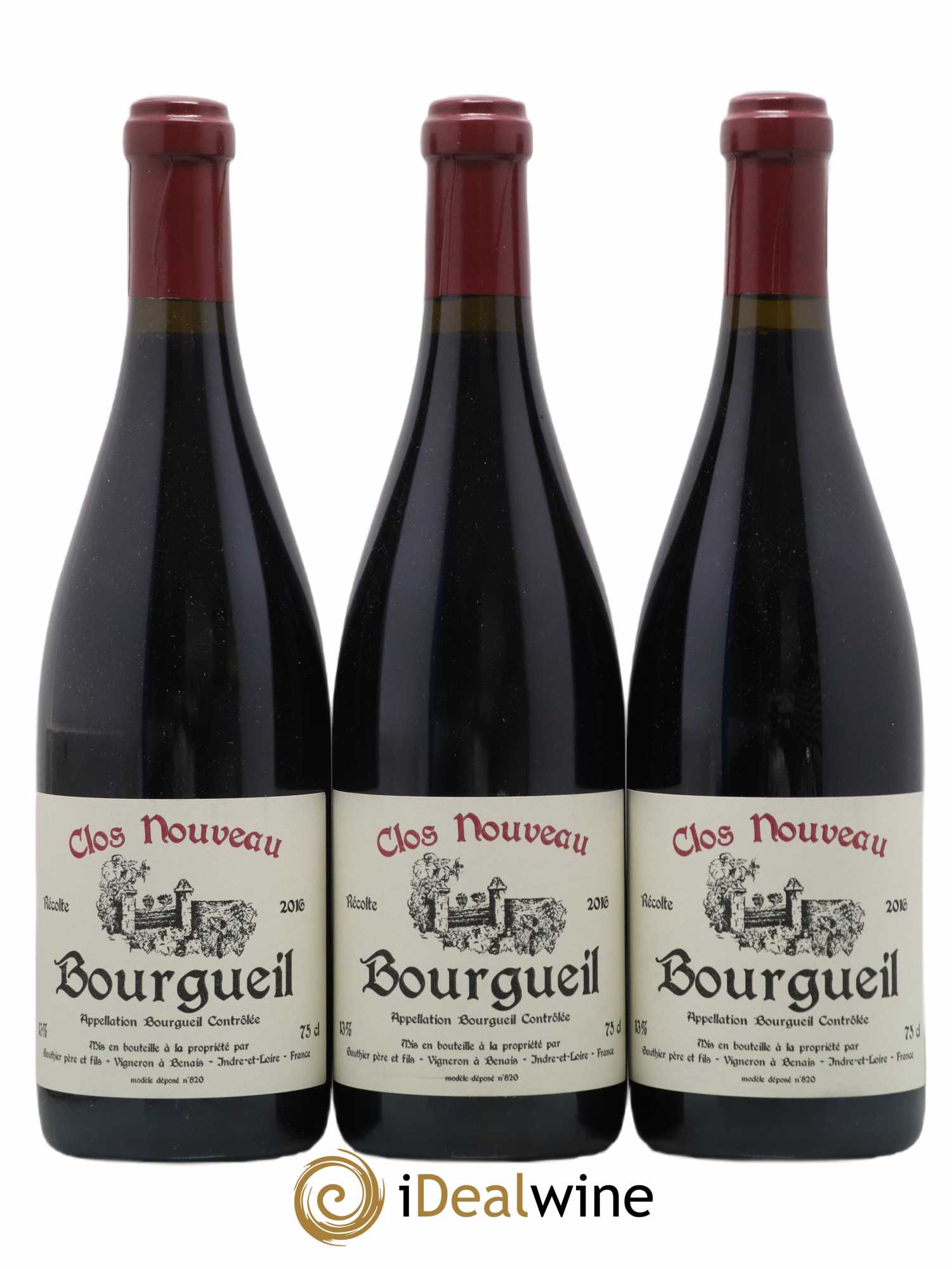 Bourgueil Clos Nouveau Domaine du Bel Air 2016 - Lot de 3 bouteilles - 0