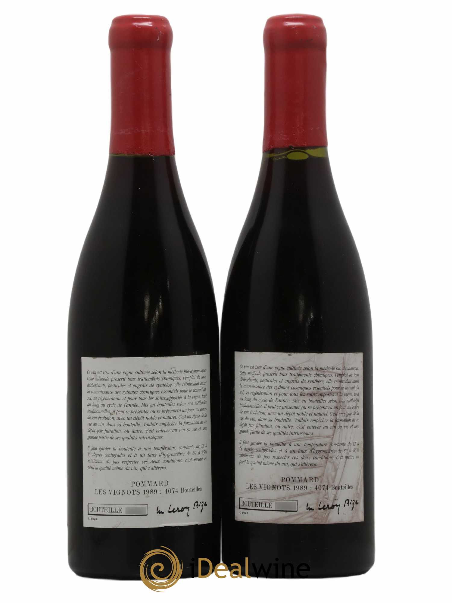 Pommard Les Vignots Leroy (Domaine) 1989 - Lot de 2 bouteilles - 1