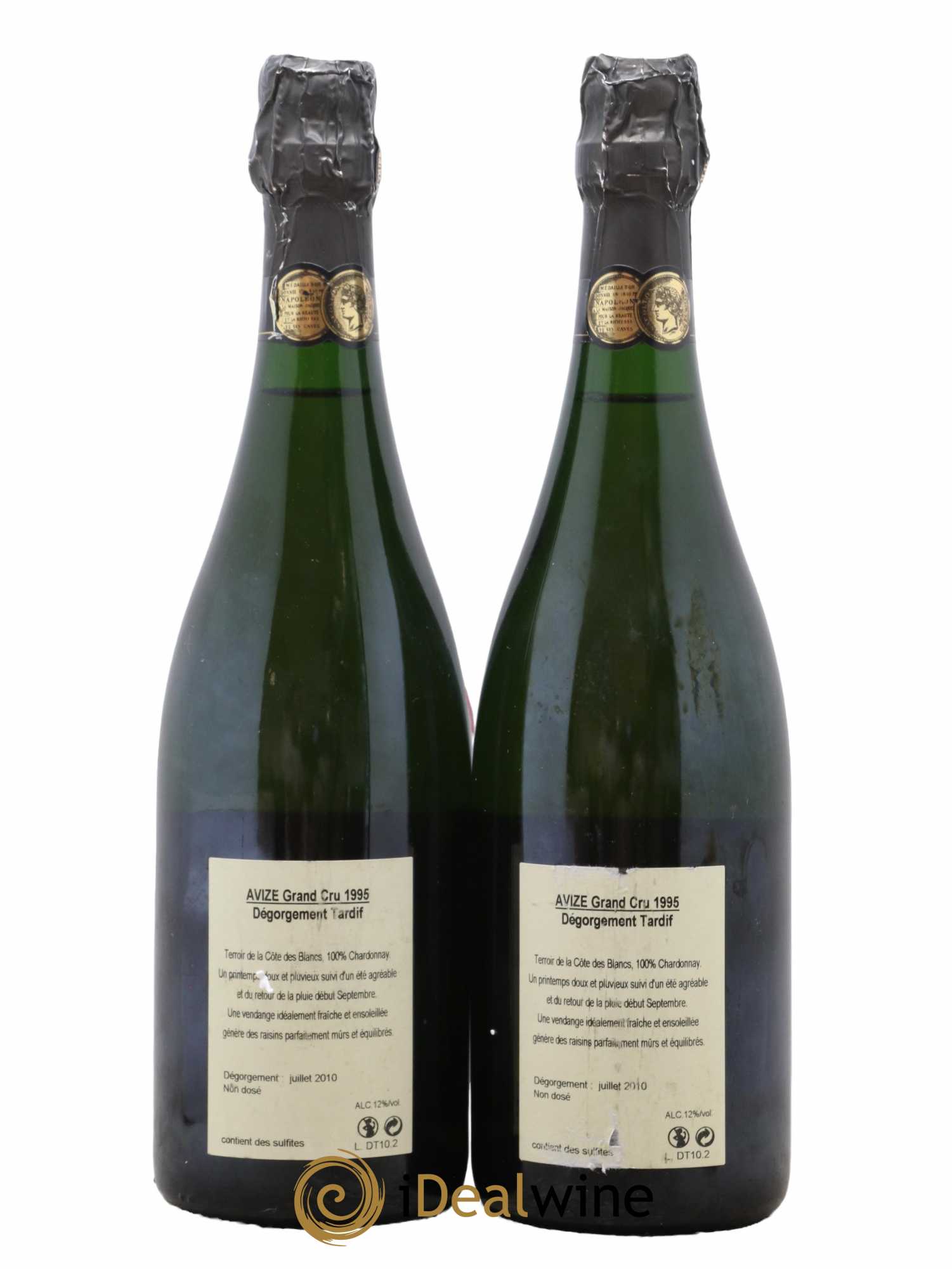 Avize DT (Dégorgement Tardif) Jacquesson 1995 - Lot de 2 bouteilles - 1