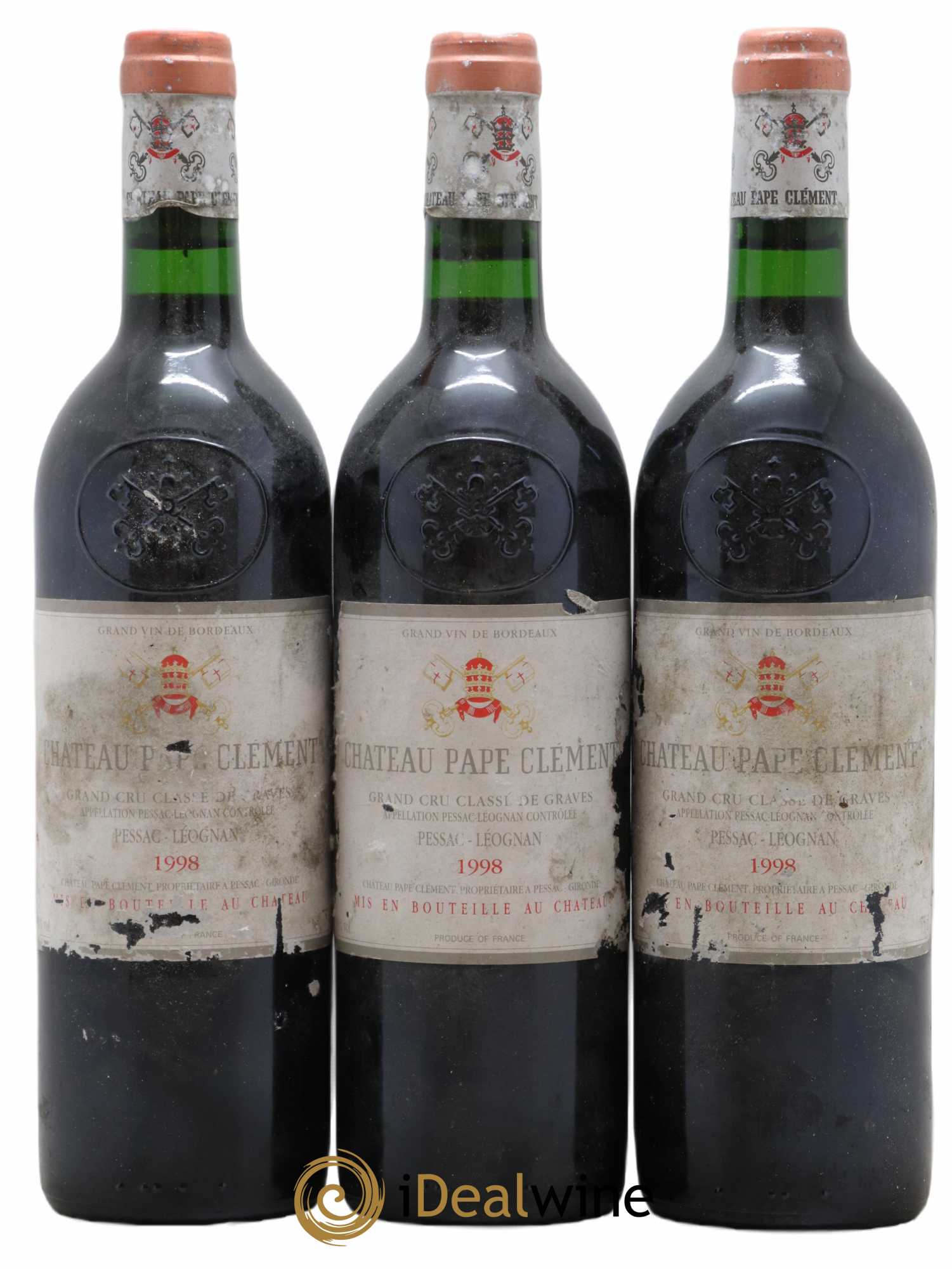 Château Pape Clément Cru Classé de Graves 1998 - Lot de 3 bouteilles - 0