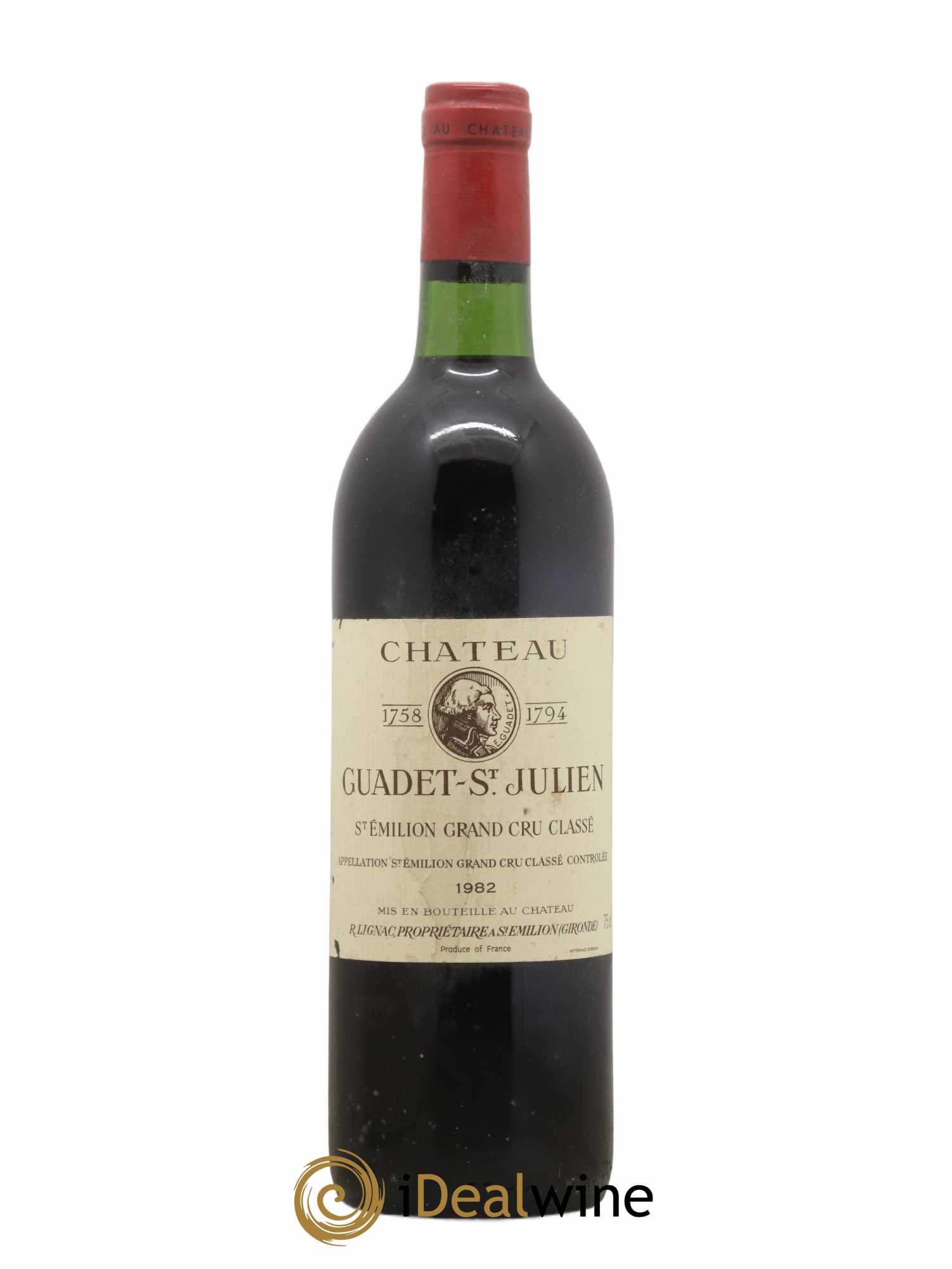 Château Guadet Grand Cru Classé 1982 - Lot de 1 bouteille - 0