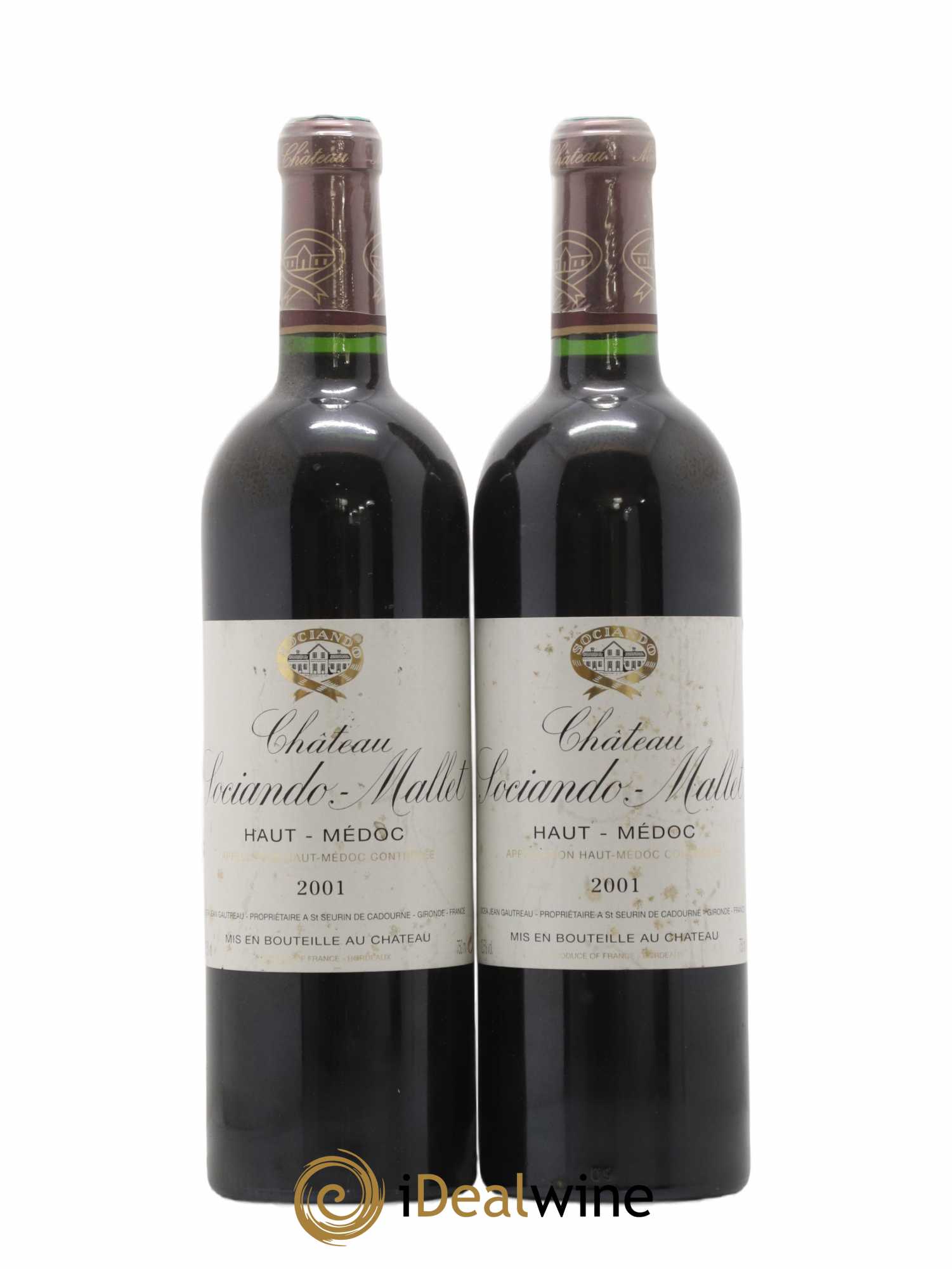 Château Sociando Mallet 2001 - Lot de 2 bouteilles - 0