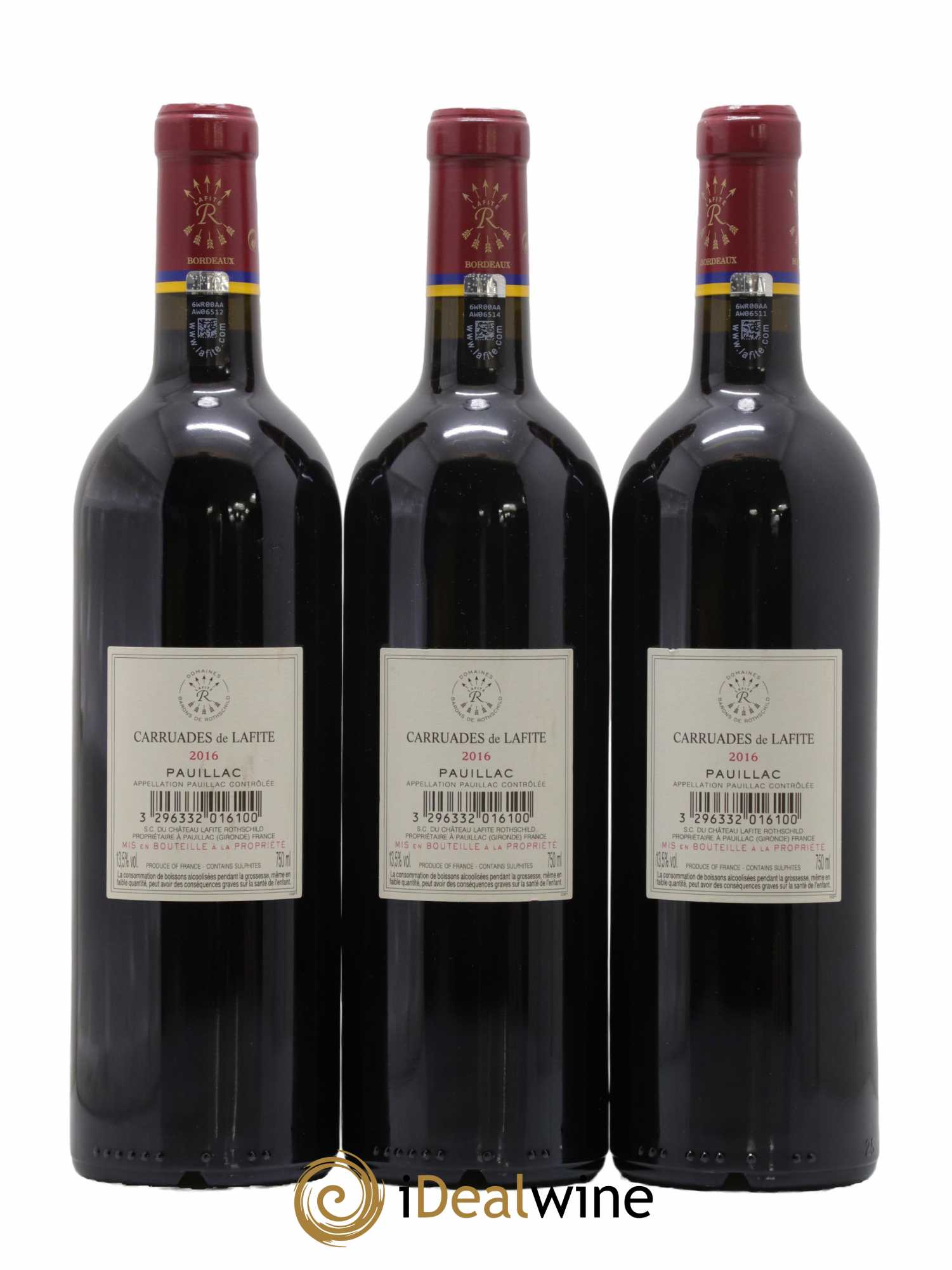 Carruades de Lafite Rothschild Second Vin 2016 - Lot de 3 bouteilles - 1