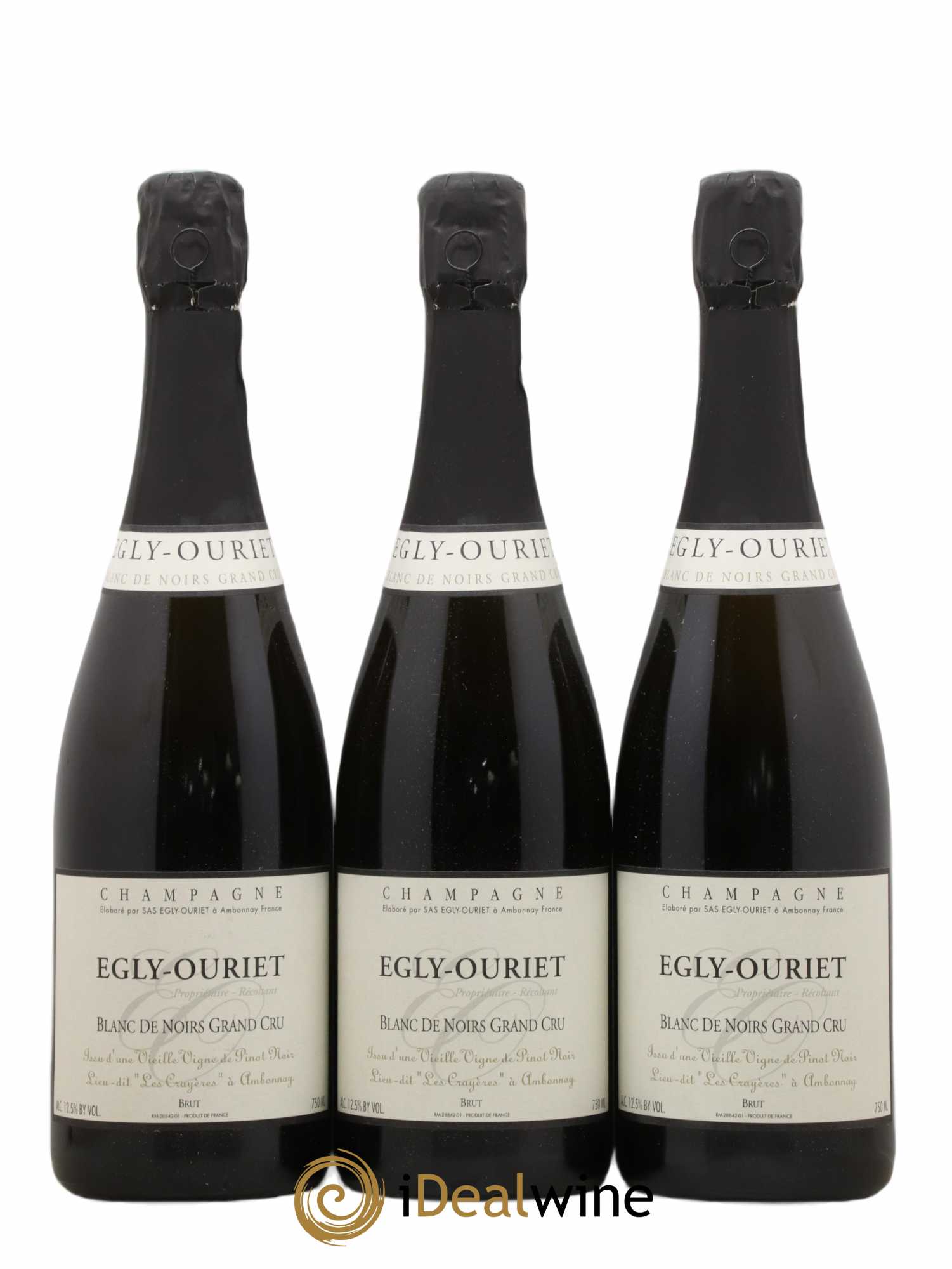 Blanc de Noirs Les Crayères Vieilles vignes Egly-Ouriet Brut Grand Cru - Lot de 3 bouteilles - 0