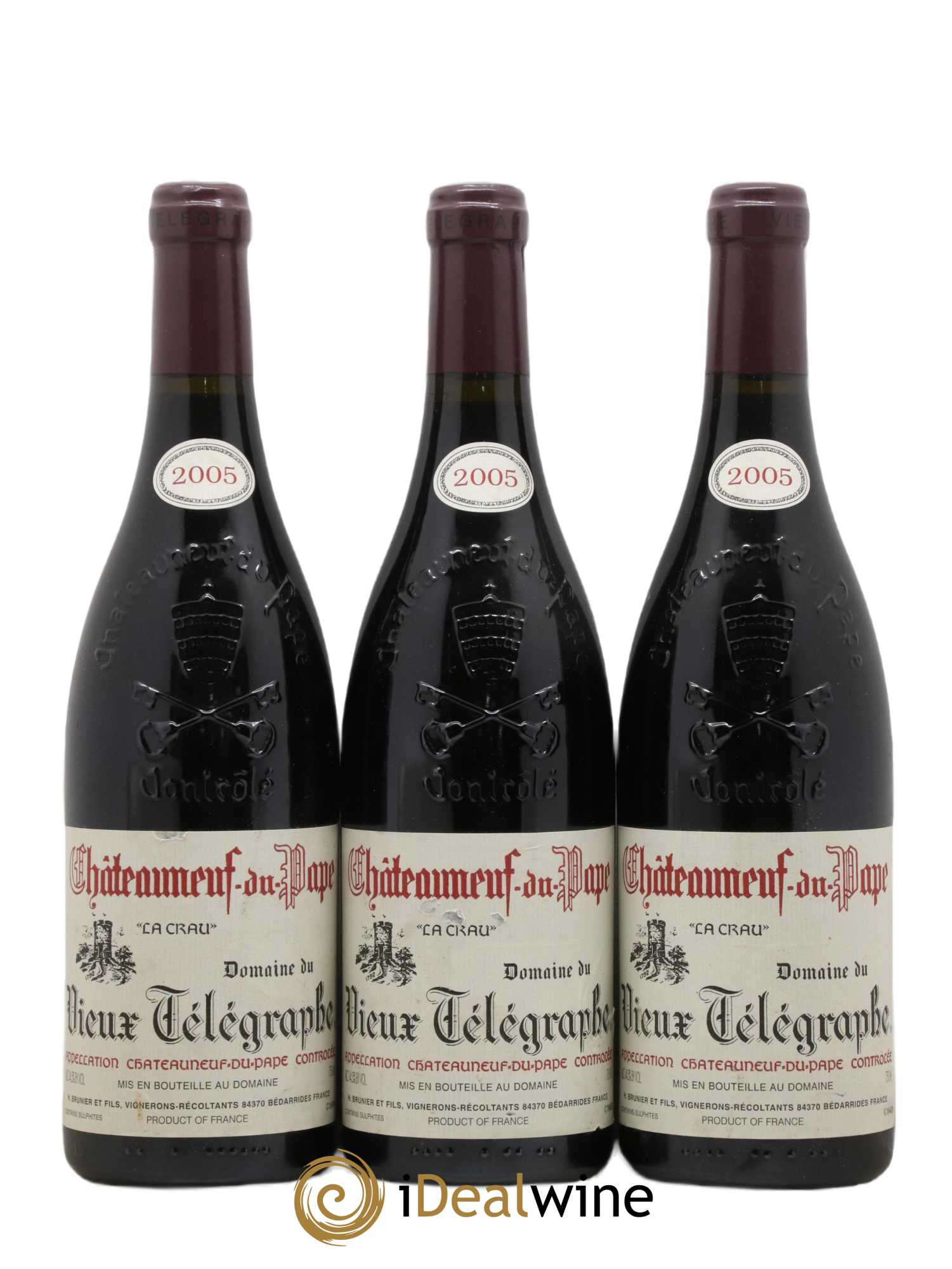 Châteauneuf-du-Pape Vieux Télégraphe (Domaine du) Vignobles Brunier 2005 - Lot de 3 bouteilles - 0