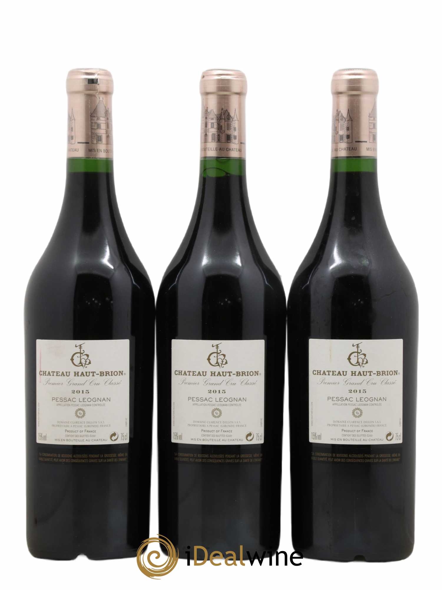 Château Haut Brion 1er Grand Cru Classé 2015 - Lot de 3 bouteilles - 1