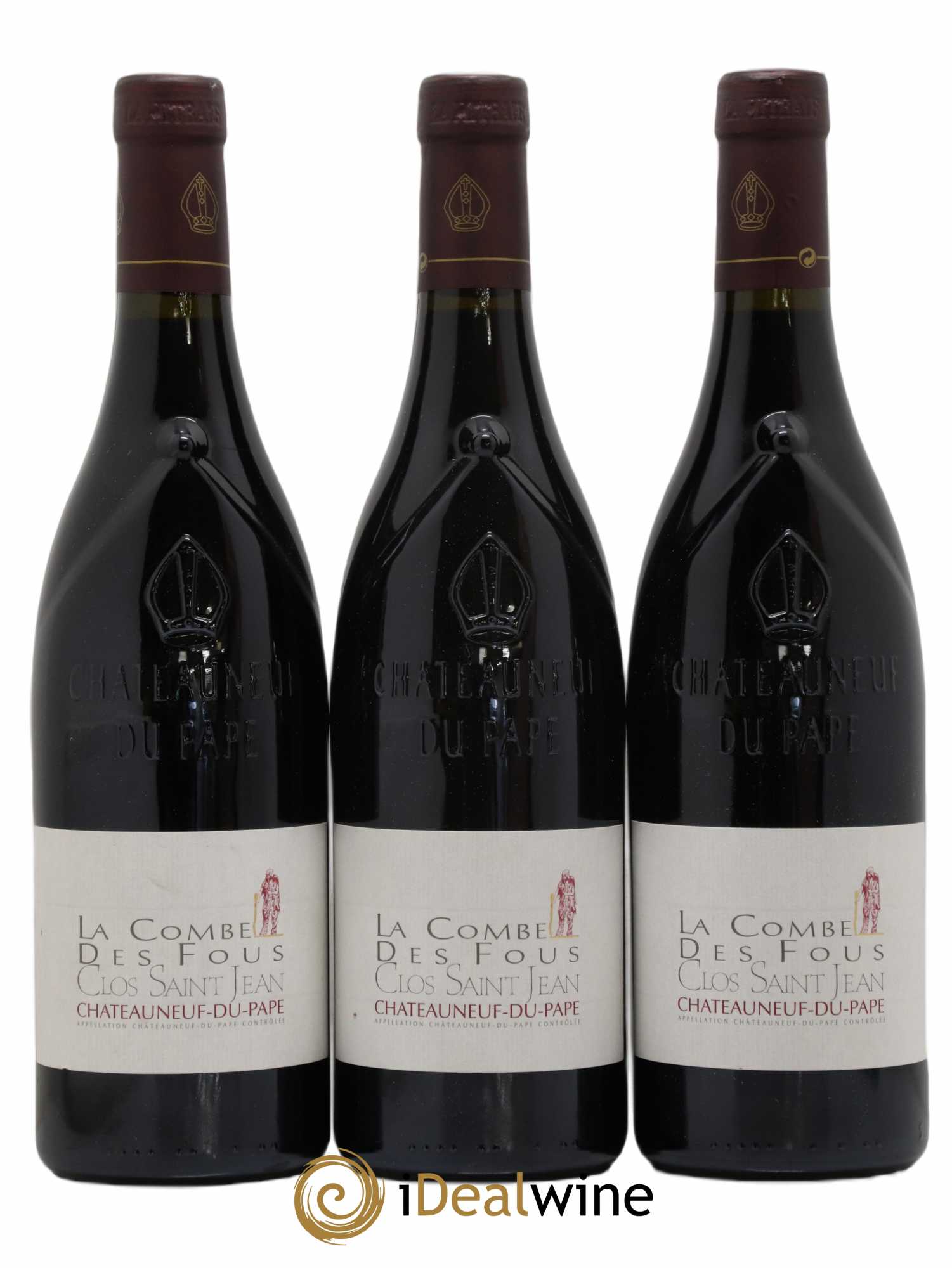 Châteauneuf-du-Pape Clos Saint-Jean La Combe des Fous Pascal et Vincent Maurel 2016 - Lot de 3 bouteilles - 0