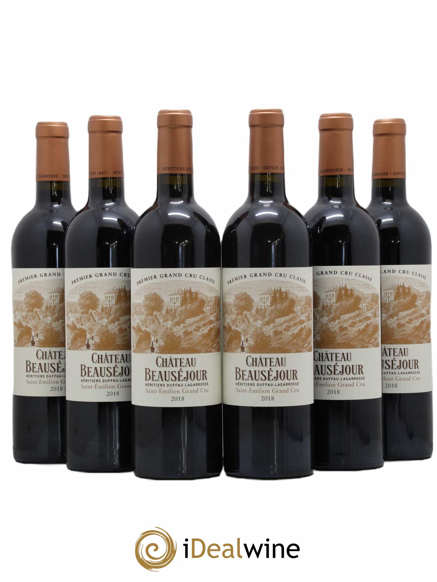 Château Beauséjour (Duffau-Lagarrosse) 1er Grand Cru Classé B 2018 - Lot de 6 bouteilles - 0
