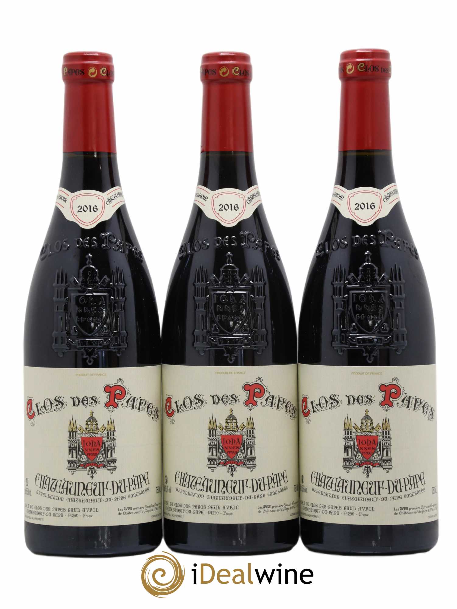 Châteauneuf-du-Pape Clos des Papes - Paul Avril 2016 - Lot de 3 bouteilles - 0