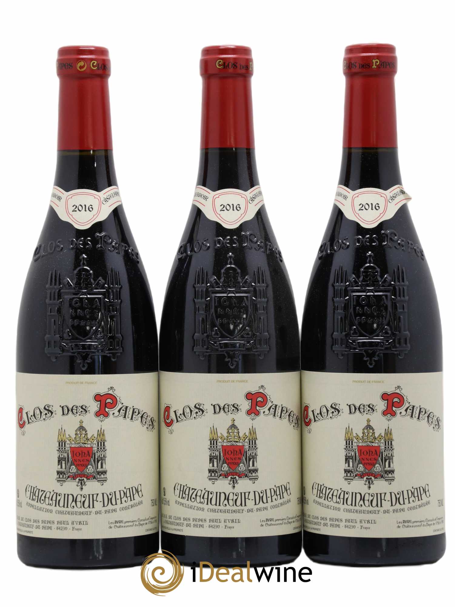 Châteauneuf-du-Pape Clos des Papes - Paul Avril 2016 - Lot de 3 bouteilles - 0