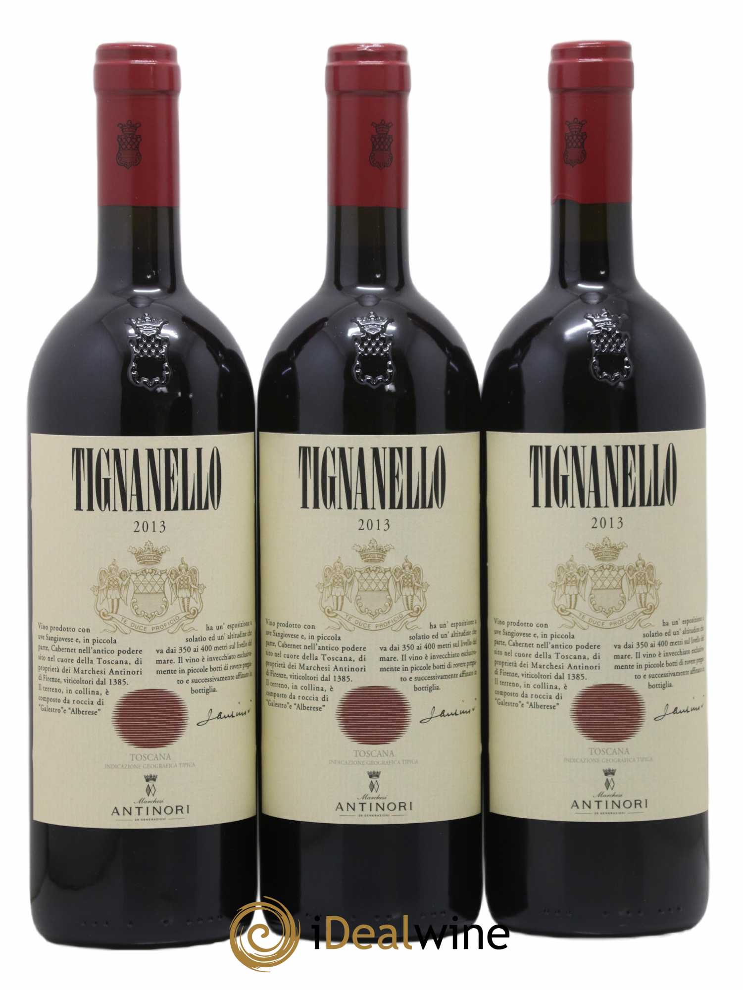 Toscana IGT Tignanello Tenuta Tignanello - Marchesi Antinori 2013 - Lot de 3 bouteilles - 0