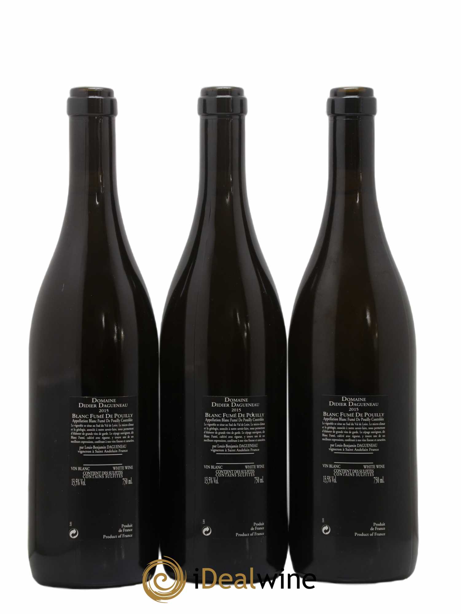 Vin de France (anciennement Pouilly-Fumé) Silex Dagueneau (Domaine Didier - Louis-Benjamin) 2015 - Lot de 3 bouteilles - 1