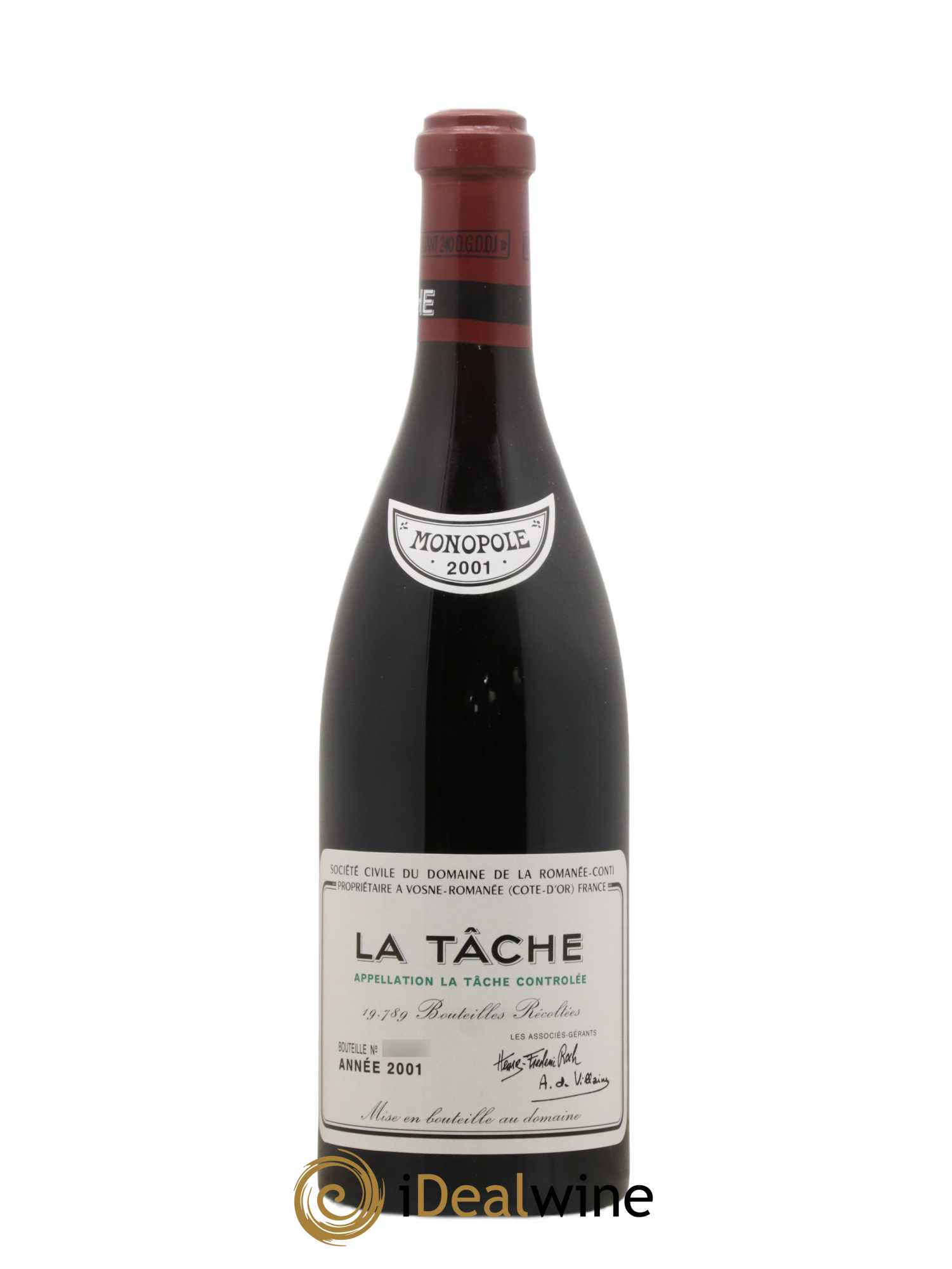 La Tâche Grand Cru Domaine de la Romanée-Conti 2001 - Lot de 1 bouteille - 0
