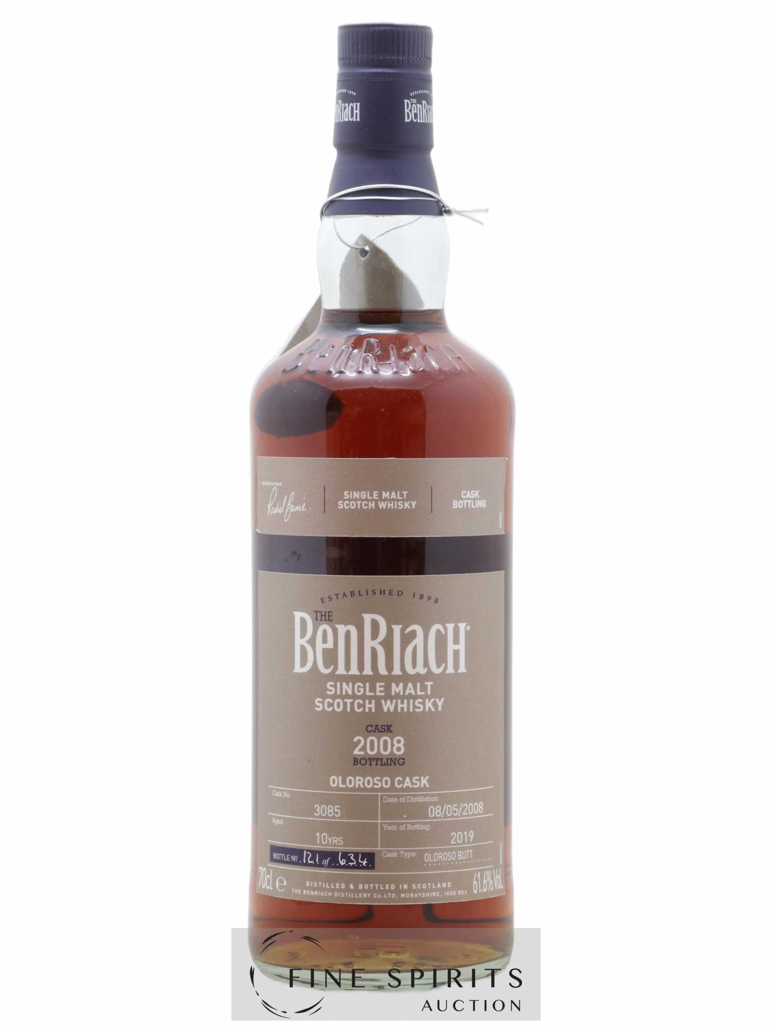 Benriach 10 years 2008 Of. Oloroso Cask n°3085 - One of 634 - bottled 2019 - Lot de 1 bouteille - 1