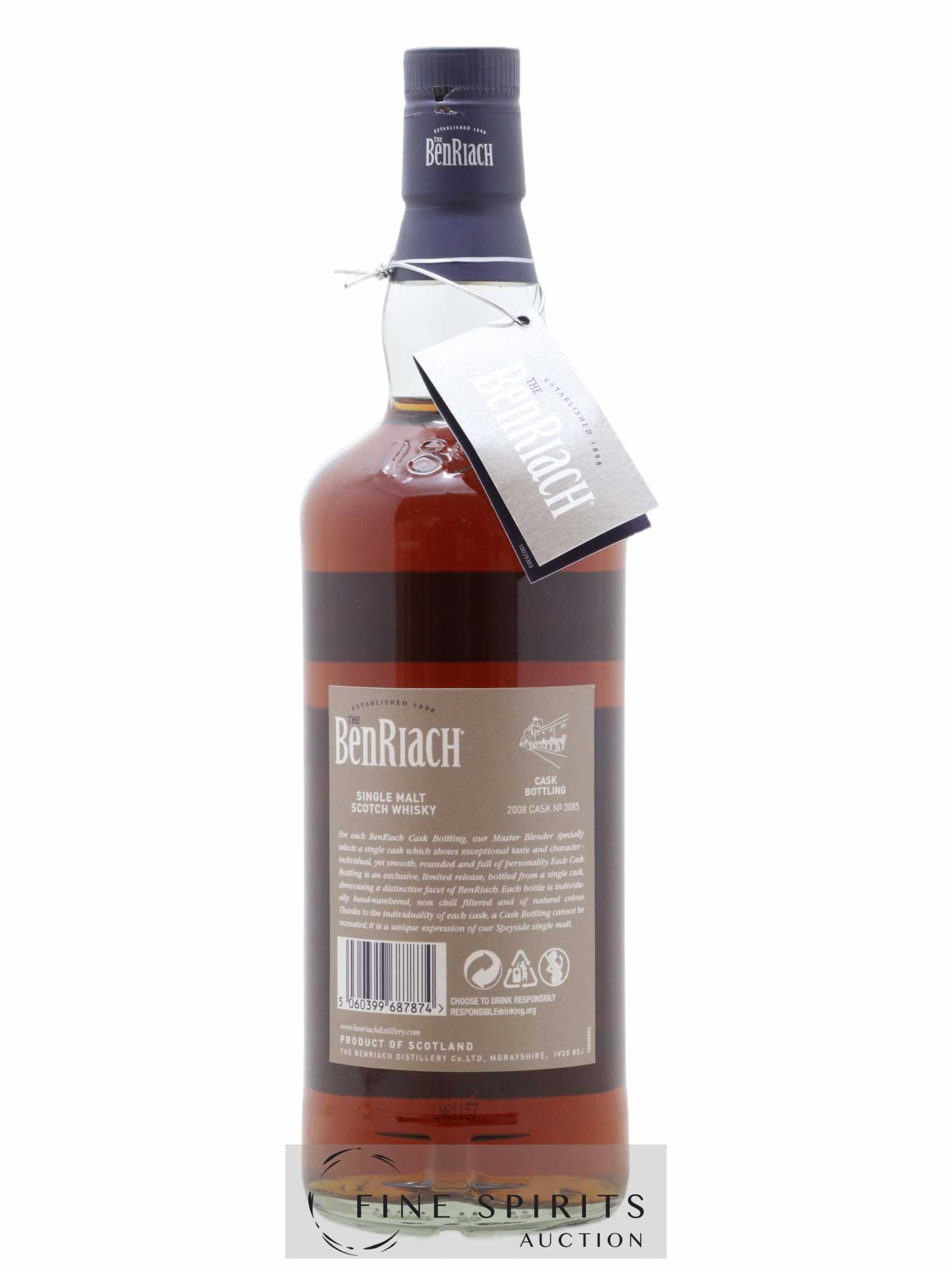 Benriach 10 years 2008 Of. Oloroso Cask n°3085 - One of 634 - bottled 2019 - Lot de 1 bouteille - 2