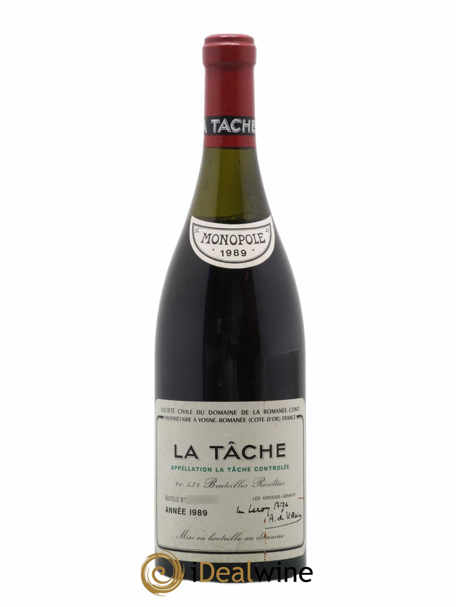 La Tâche Grand Cru Domaine de la Romanée-Conti 1989 - Lot de 1 bouteille - 0