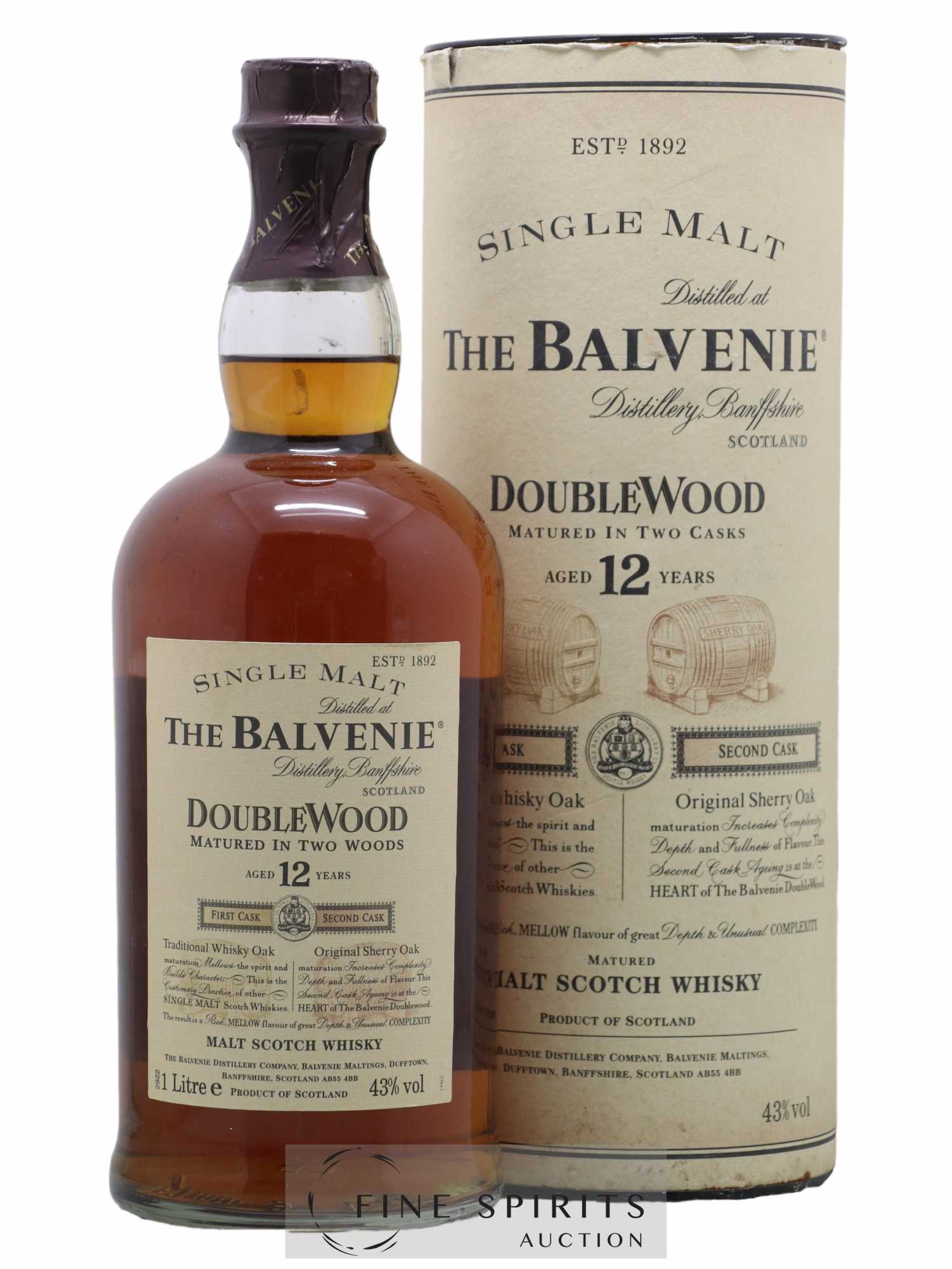Balvenie (The) 12 years Of. Double Wood (1L) - Lot of 1 bottle - 0