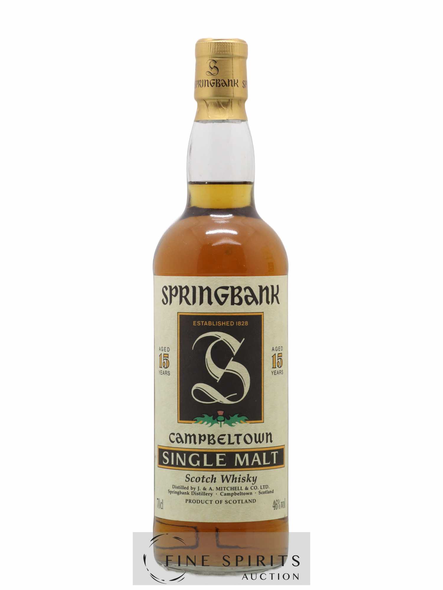 Springbank 15 years Of. Parchment Label - Lot of 1 bottle - 1