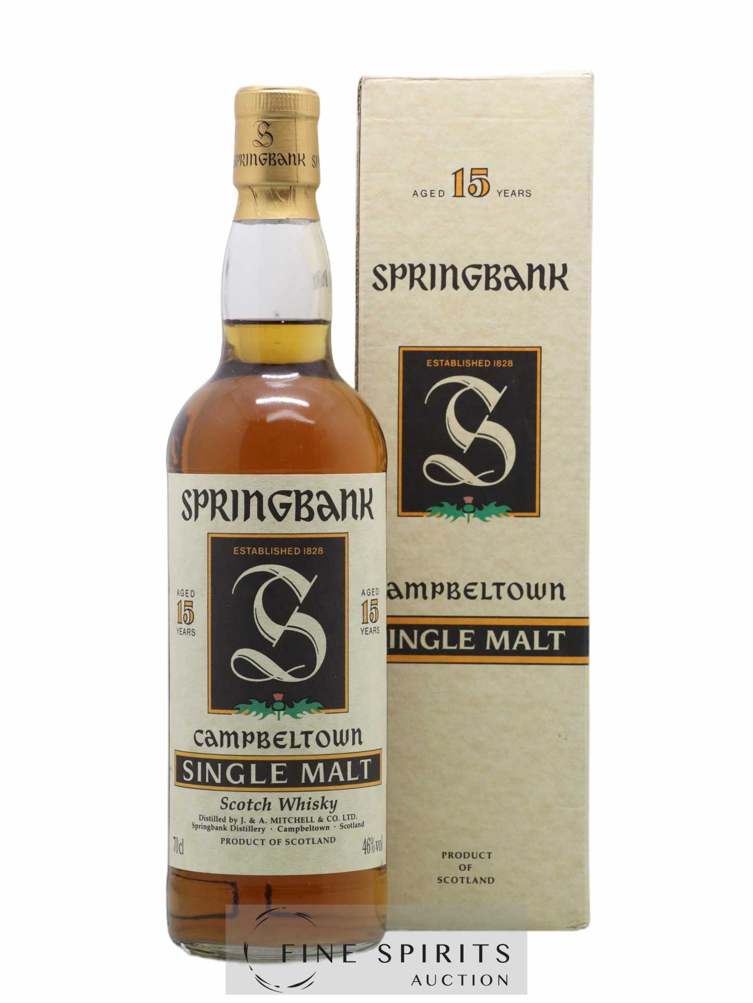 Springbank 15 years Of. Parchment Label - Lot of 1 bottle - 0