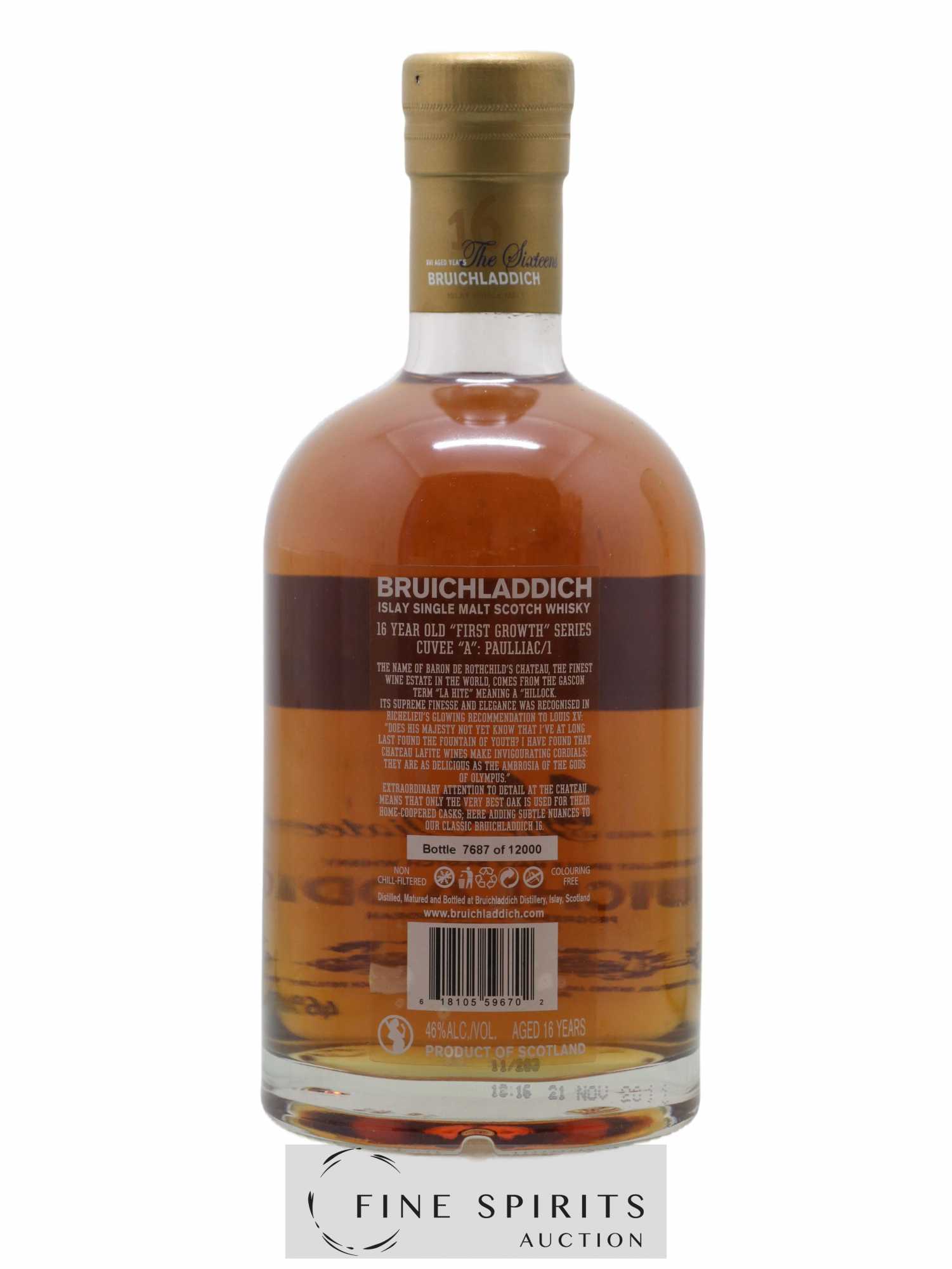 Bruichladdich 16 years Of. Cuvée A Pauillac One of 12000 The Sixteens - Lot de 1 bouteille - 2