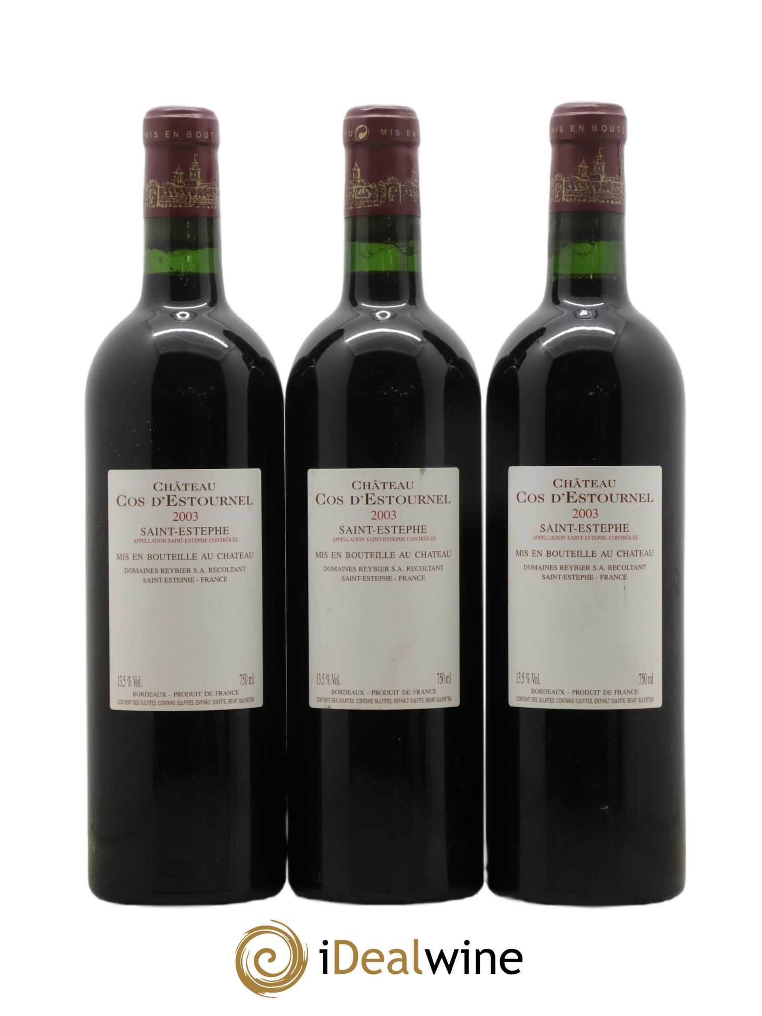 Cos d'Estournel 2ème Grand Cru Classé 2003 - Lot de 3 bouteilles - 1