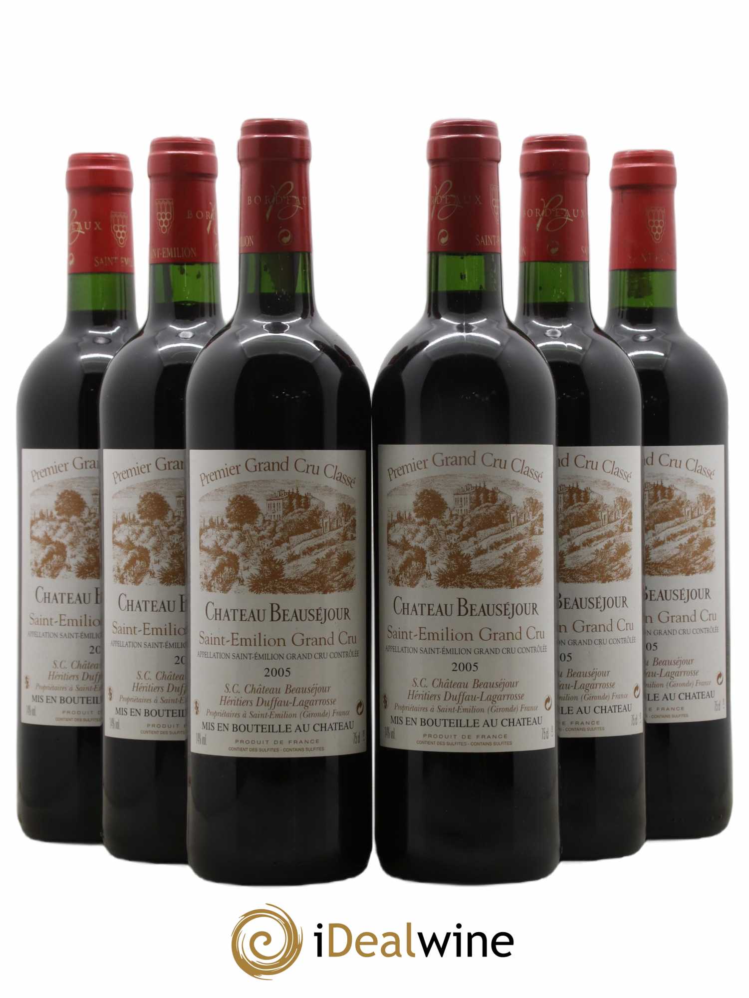 Château Beauséjour (Duffau-Lagarrosse) 1er Grand Cru Classé B 2005 - Lot de 6 bouteilles - 0