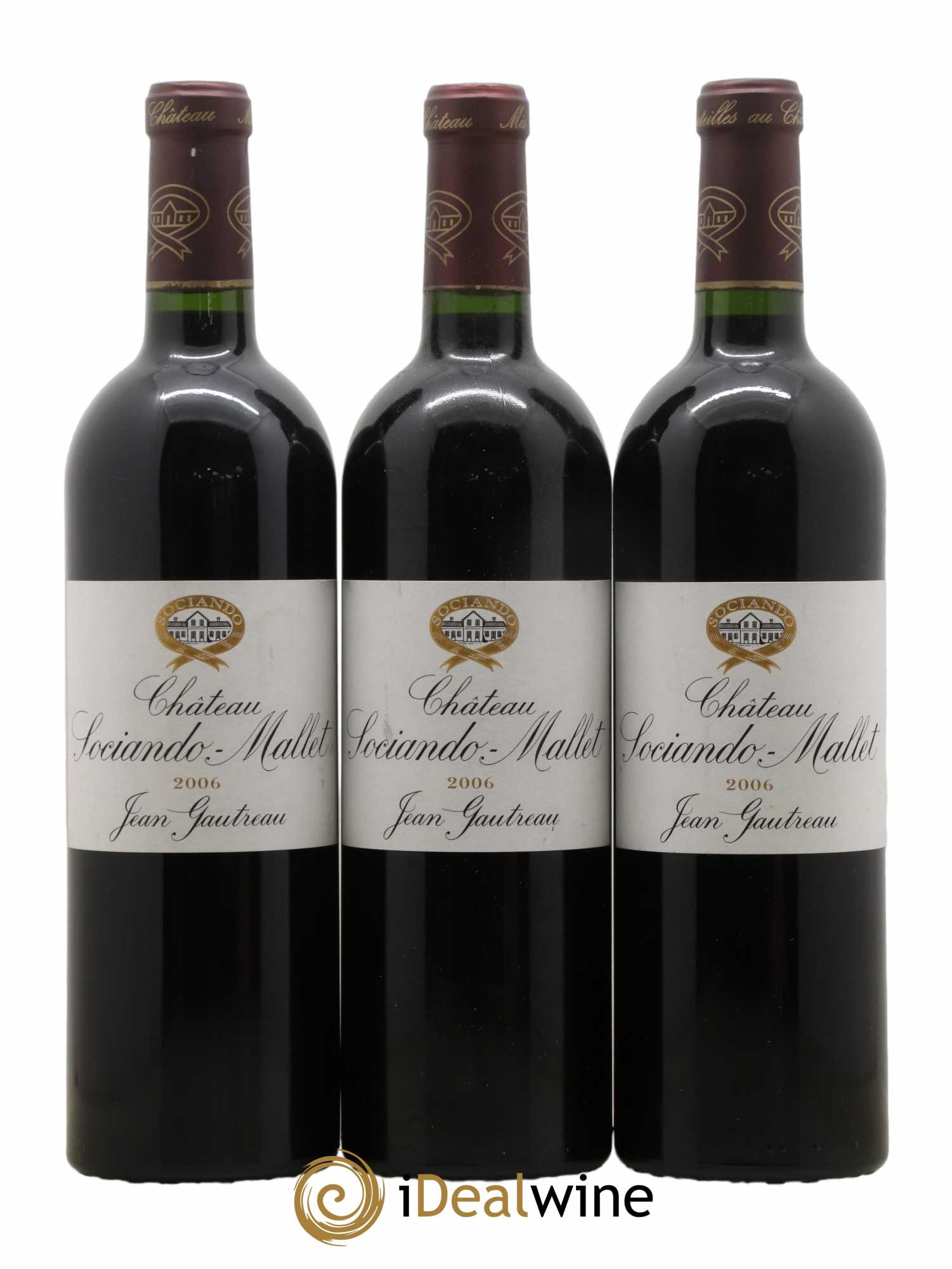 Château Sociando Mallet 2006 - Lot de 3 bouteilles - 0