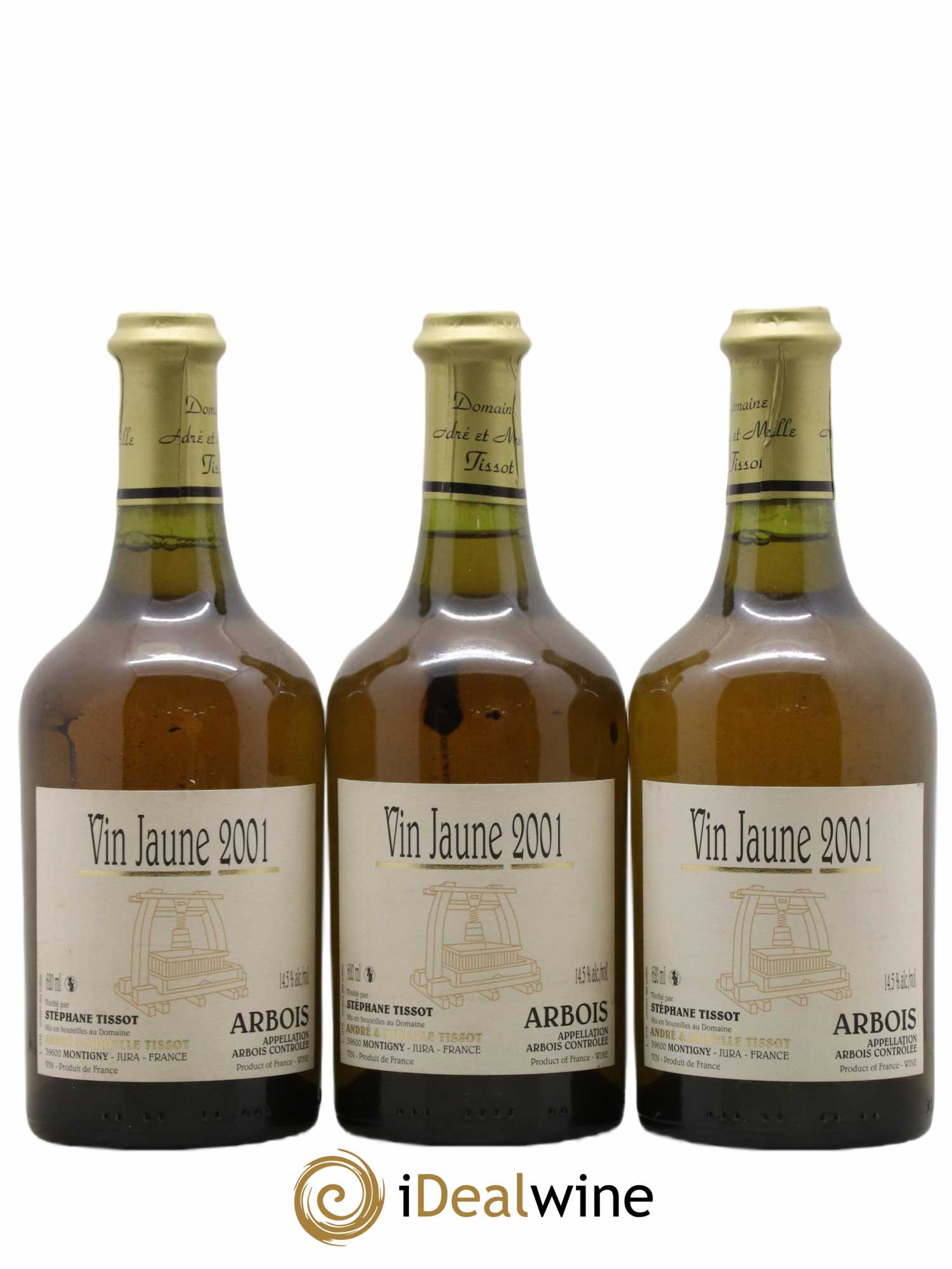 Arbois Vin Jaune Stéphane Tissot 2001 - Lot de 3 bouteilles - 0