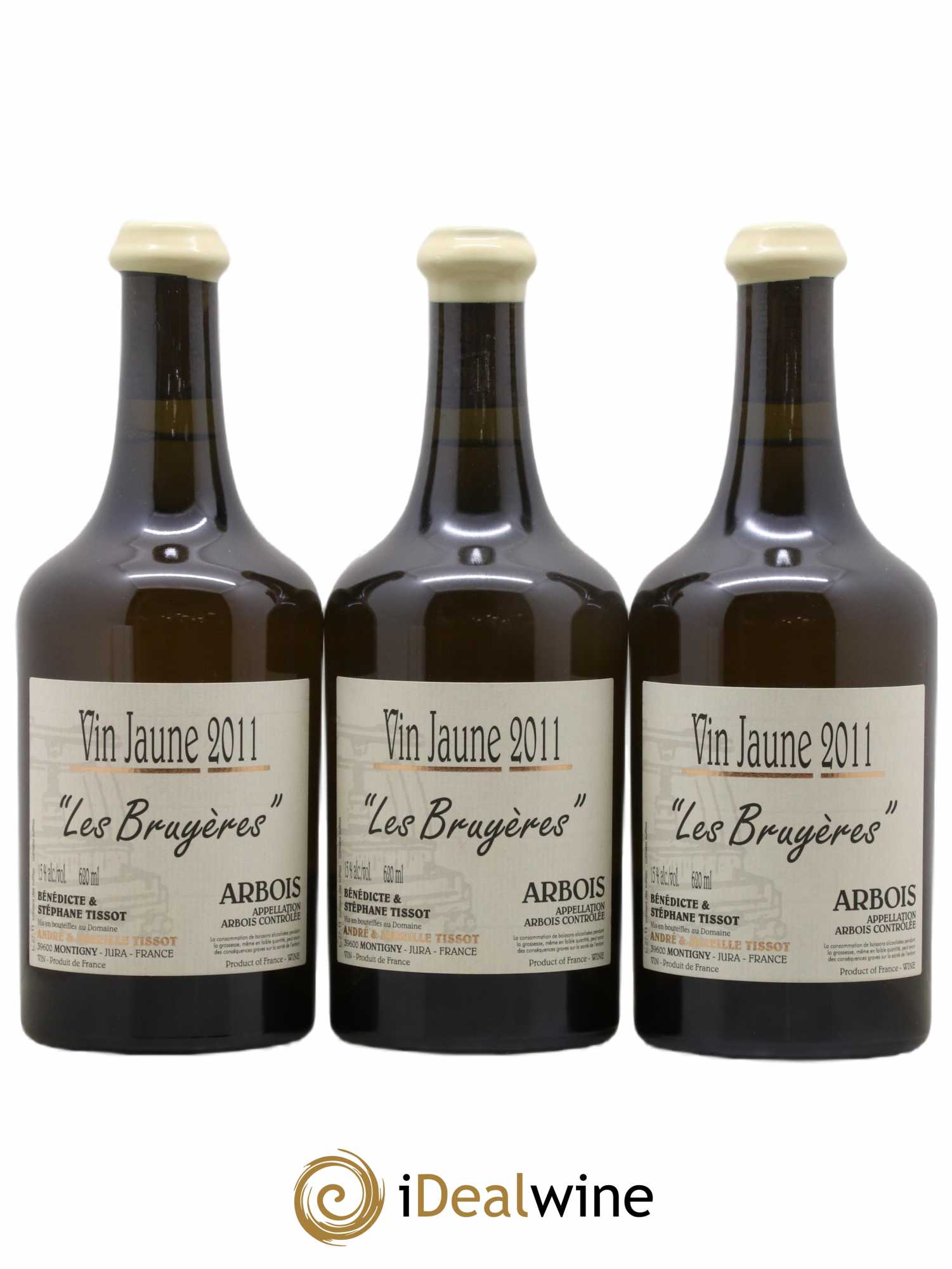 Arbois Vin Jaune Les Bruyères Bénédicte et Stéphane Tissot 2011 - Lot de 3 bouteilles - 0